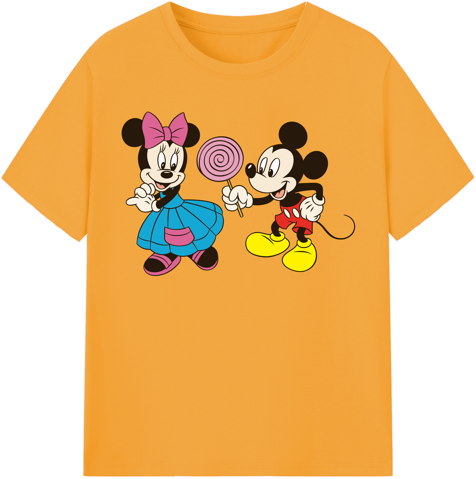 （画像用） ミッキーマウス Mickey Mouse レディースカジュアルプリントTシャツ（綿100％）