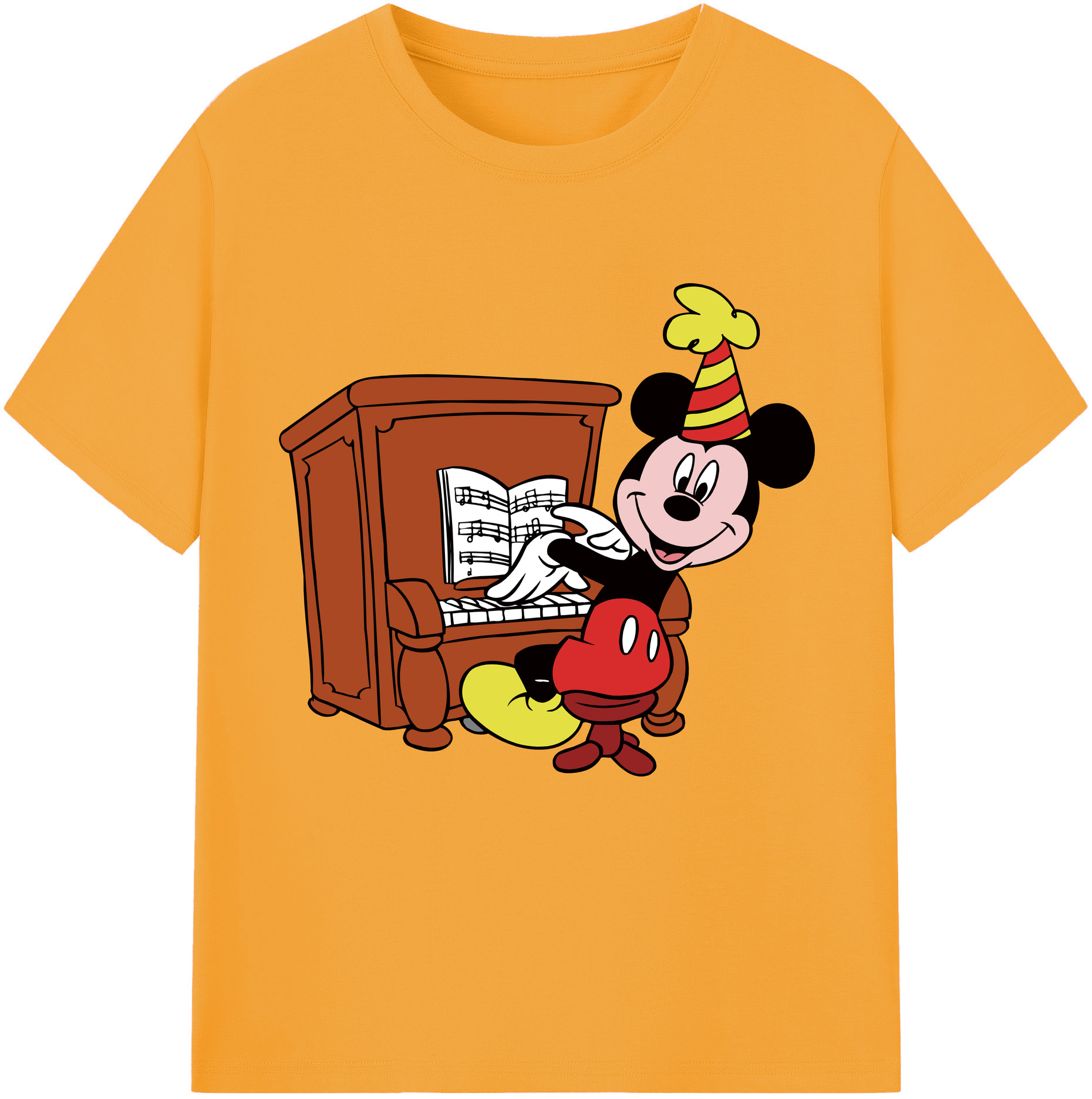 （画像用） ミッキーマウス Mickey Mouse レディースカジュアルプリントTシャツ（綿100％）