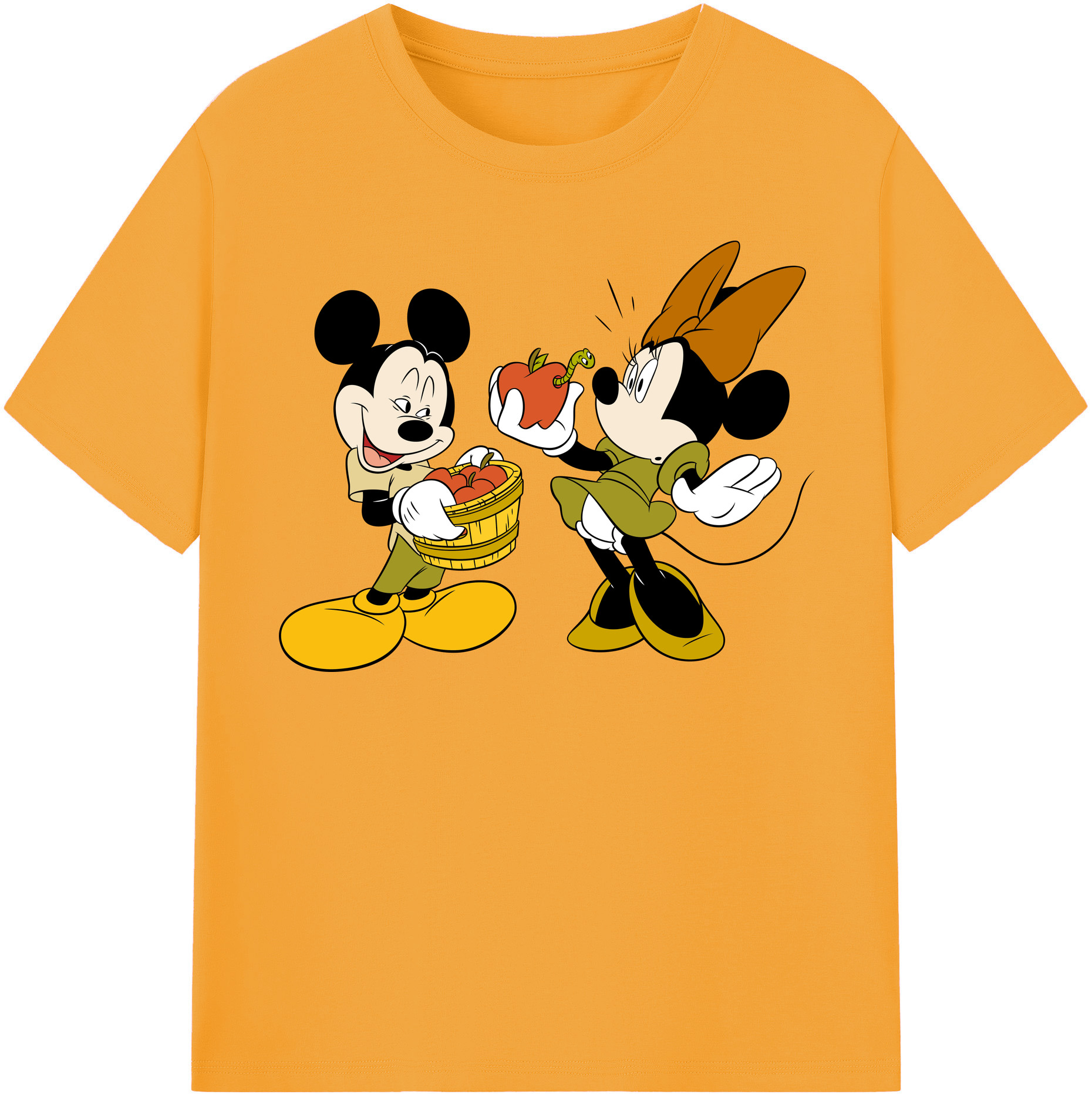 （画像用） ミッキーマウス Mickey Mouse レディースカジュアルプリントTシャツ（綿100％）