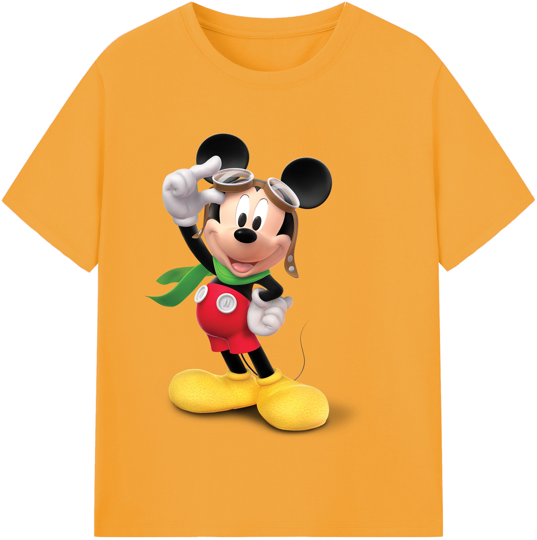 （画像用） ミッキーマウス Mickey Mouse レディースカジュアルプリントTシャツ（綿100％）