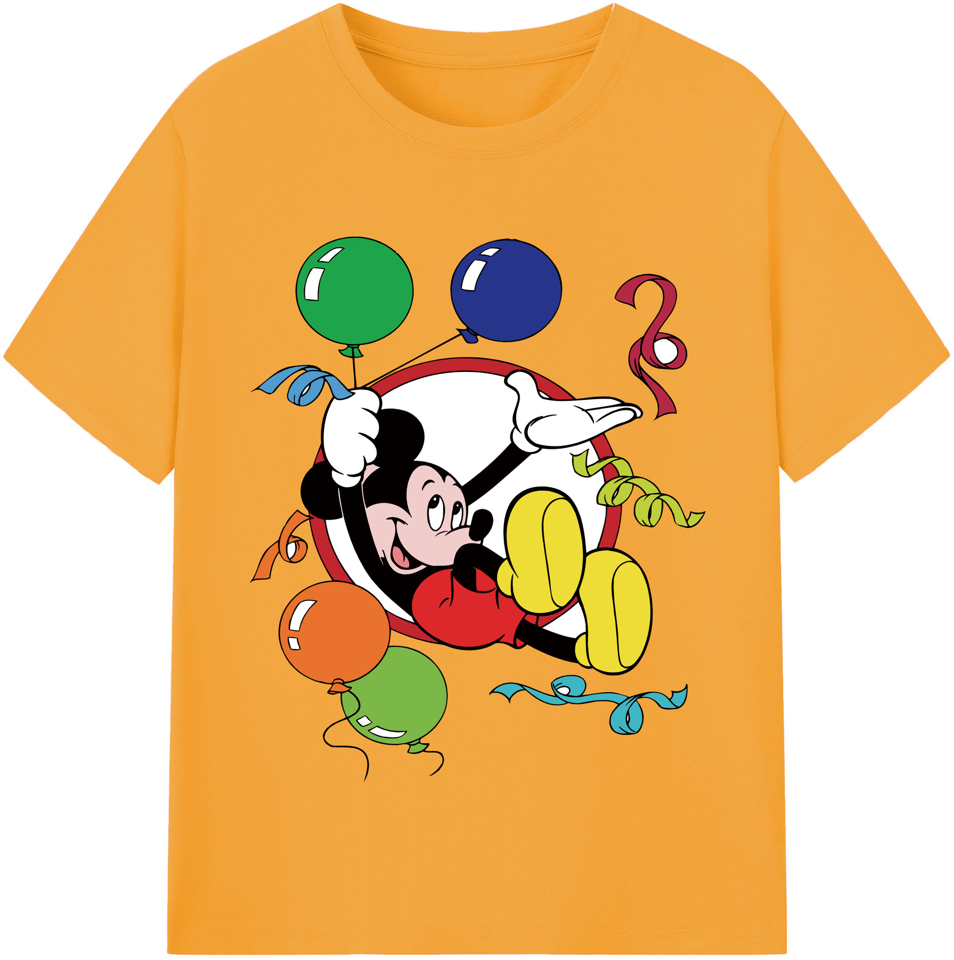 （画像用） ミッキーマウス Mickey Mouse レディースカジュアルプリントTシャツ（綿100％）