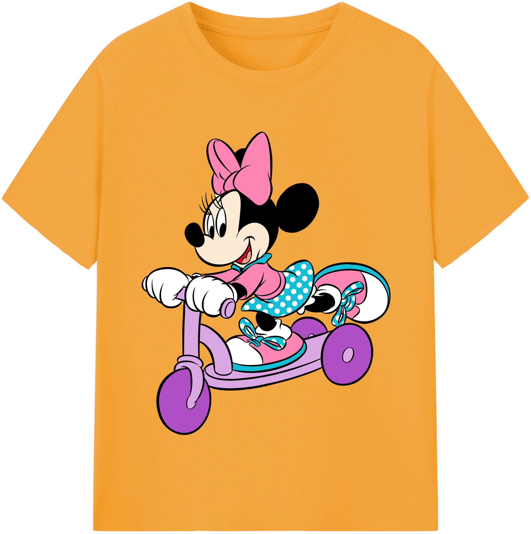（画像用） ミッキーマウス Mickey Mouse レディースカジュアルプリントTシャツ（綿100％）