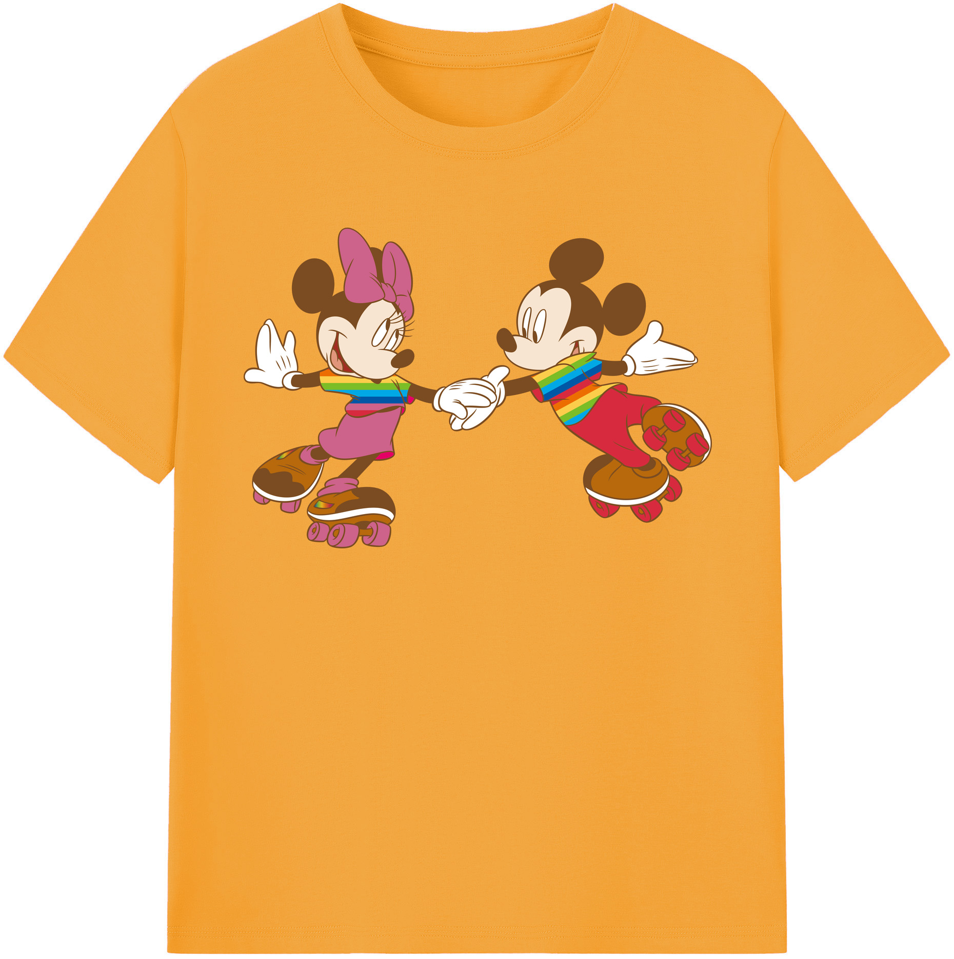 （画像用） ミッキーマウス Mickey Mouse レディースカジュアルプリントTシャツ（綿100％）