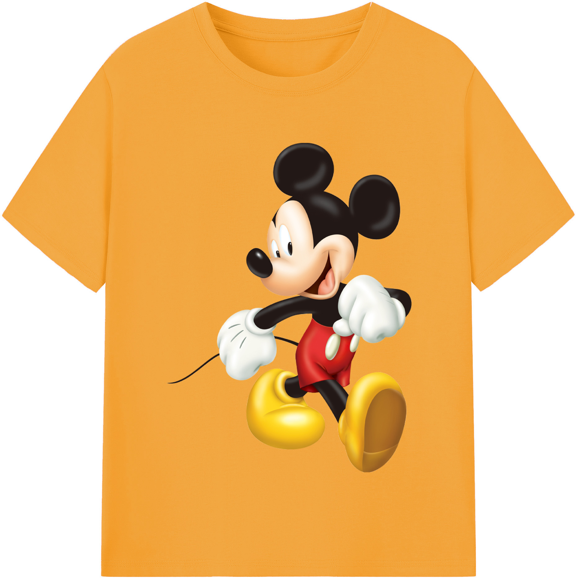 （画像用） ミッキーマウス Mickey Mouse レディースカジュアルプリントTシャツ（綿100％）