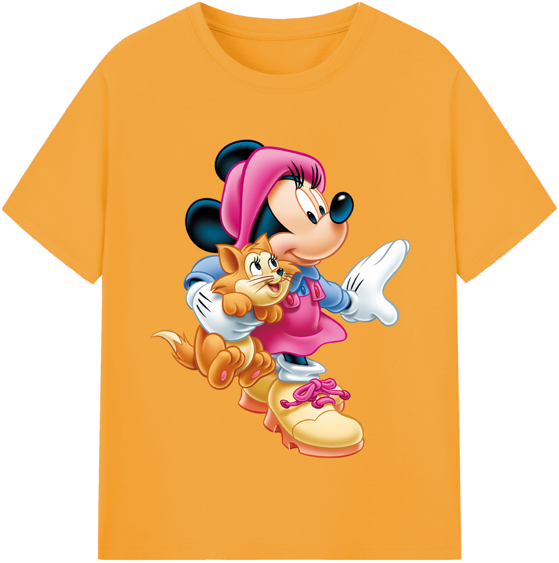 （画像用） ミッキーマウス Mickey Mouse レディースカジュアルプリントTシャツ（綿100％）