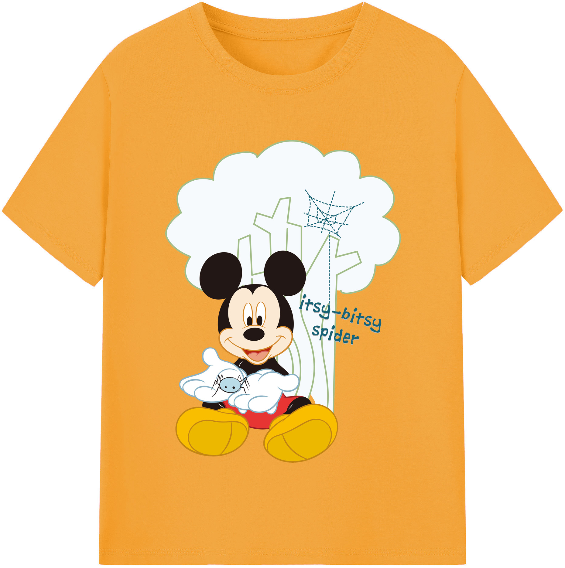（画像用） ミッキーマウス Mickey Mouse レディースカジュアルプリントTシャツ（綿100％）