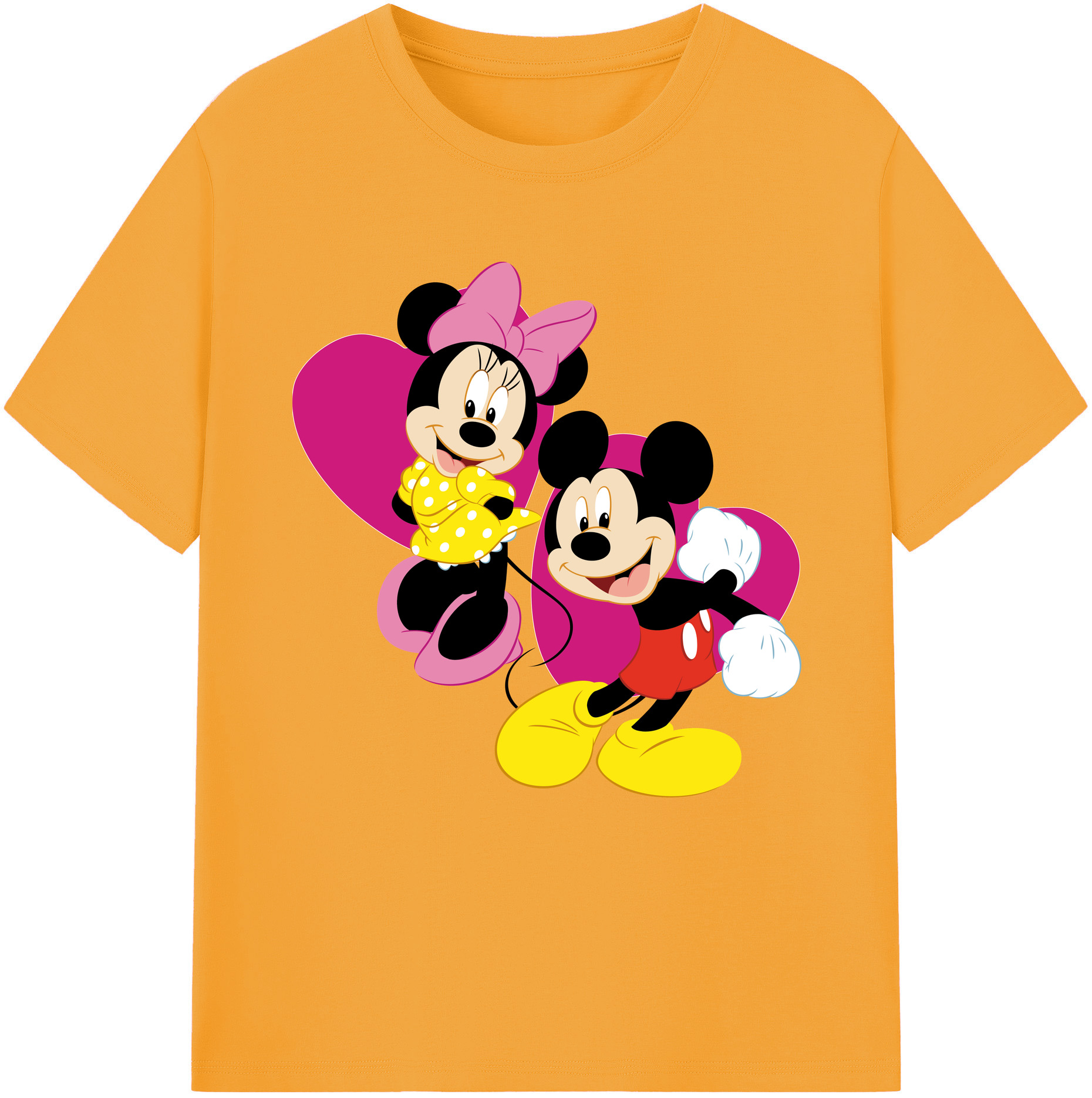 （画像用） ミッキーマウス Mickey Mouse レディースカジュアルプリントTシャツ（綿100％）