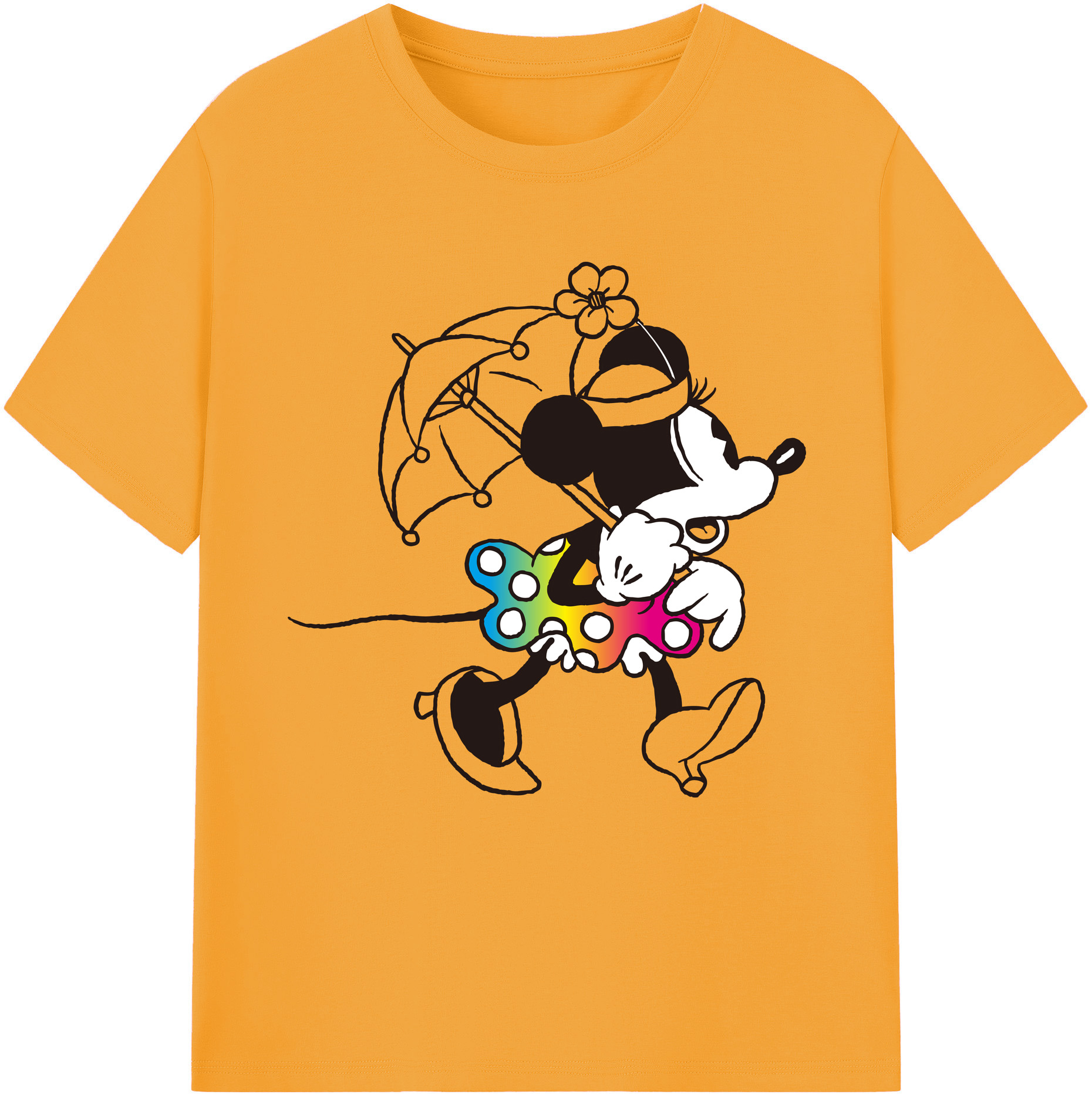 （画像用） ミッキーマウス Mickey Mouse レディースカジュアルプリントTシャツ（綿100％）