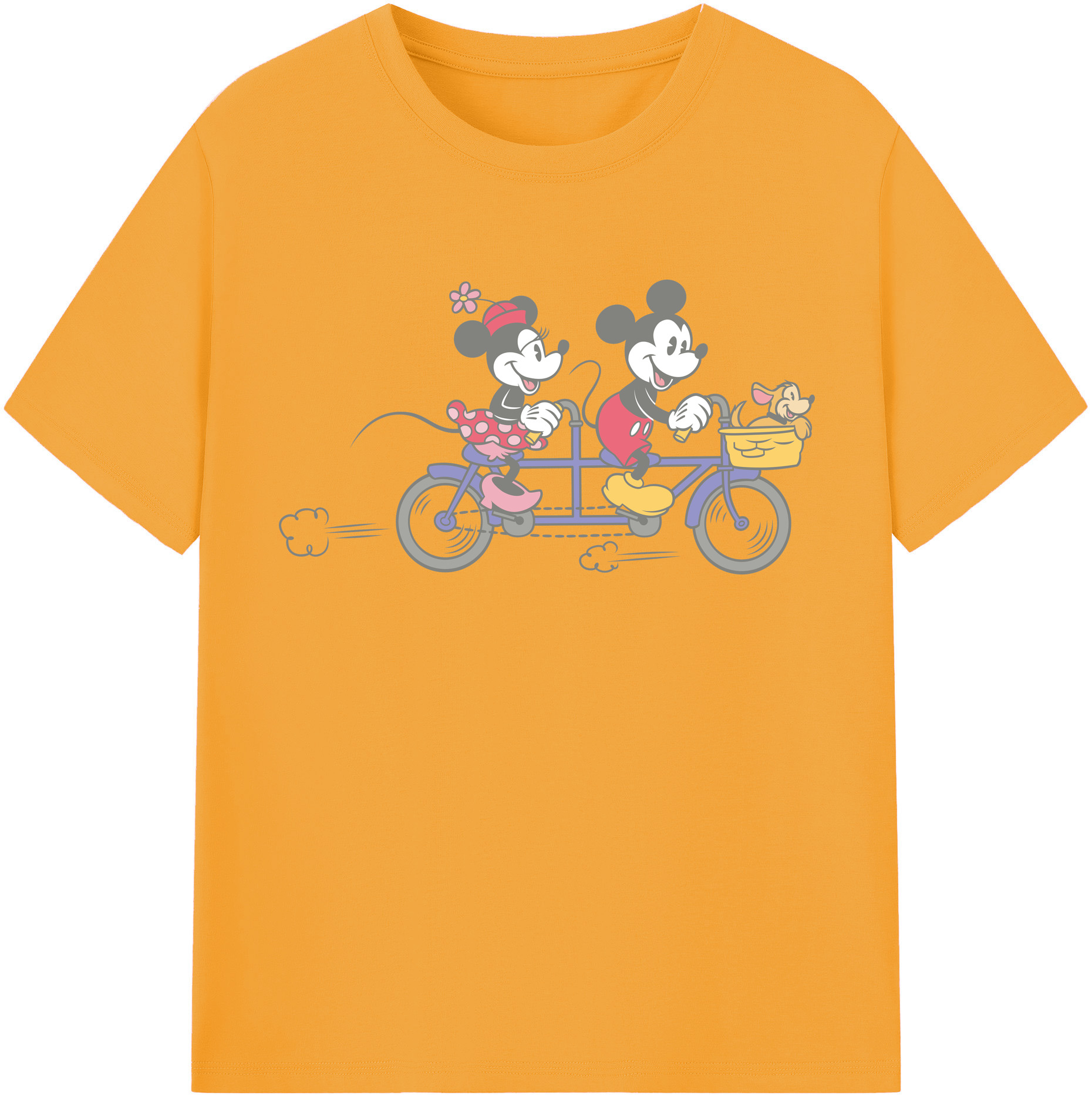 （画像用） ミッキーマウス Mickey Mouse レディースカジュアルプリントTシャツ（綿100％）