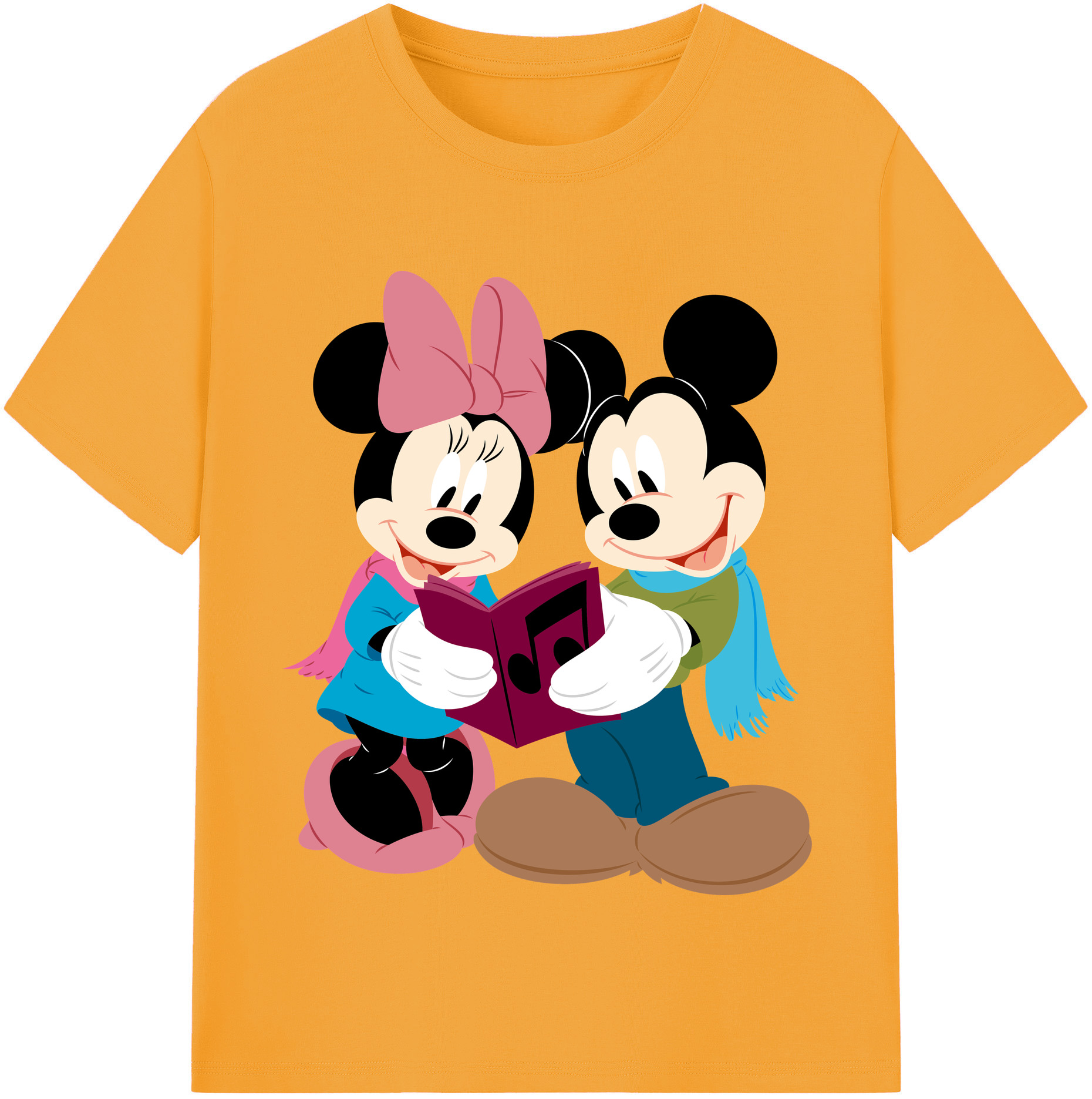 （画像用） ミッキーマウス Mickey Mouse レディースカジュアルプリントTシャツ（綿100％）