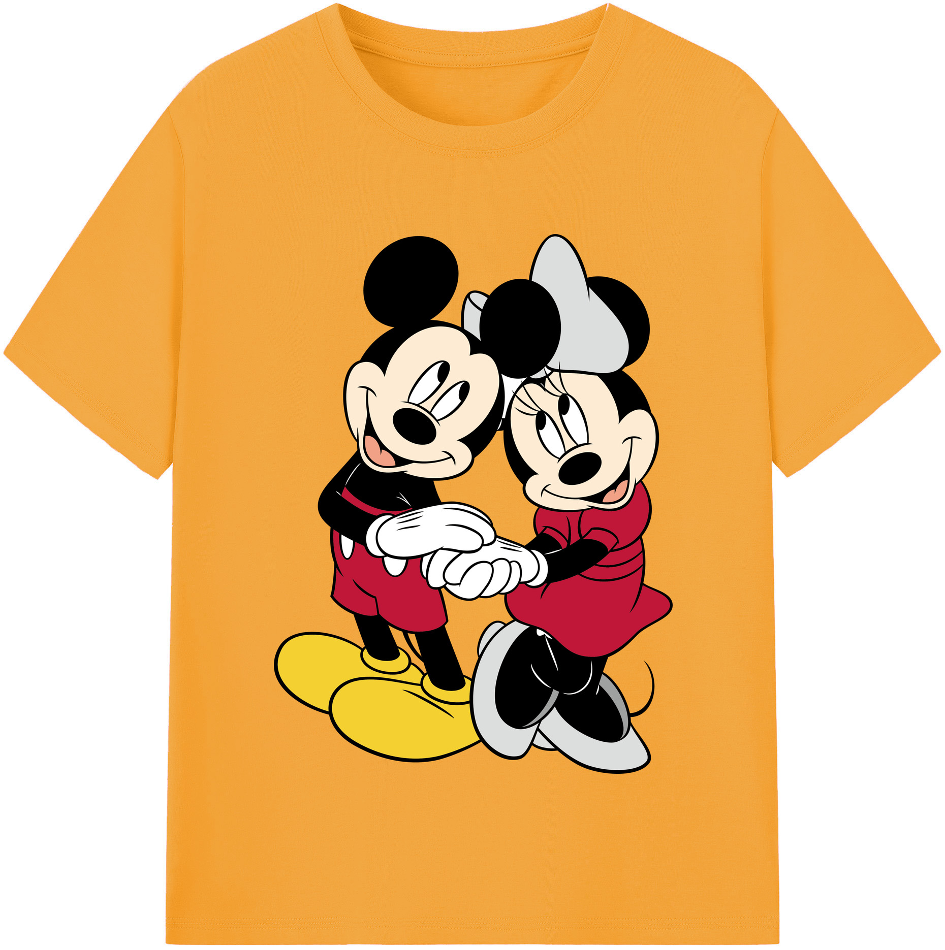 （画像用） ミッキーマウス Mickey Mouse レディースカジュアルプリントTシャツ（綿100％）