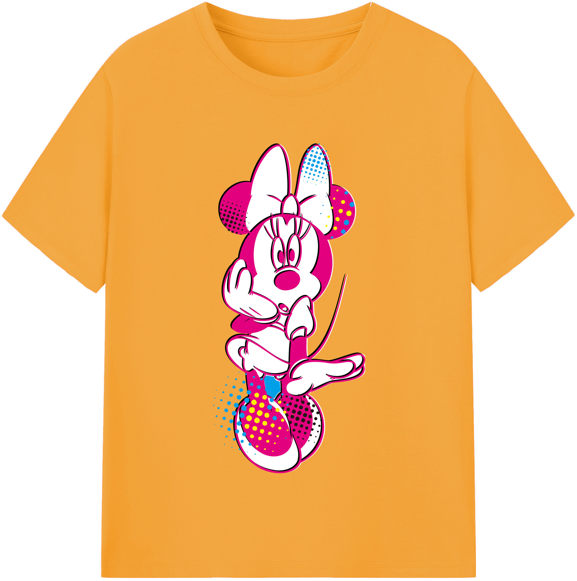 （画像用） ミッキーマウス Mickey Mouse レディースカジュアルプリントTシャツ（綿100％）