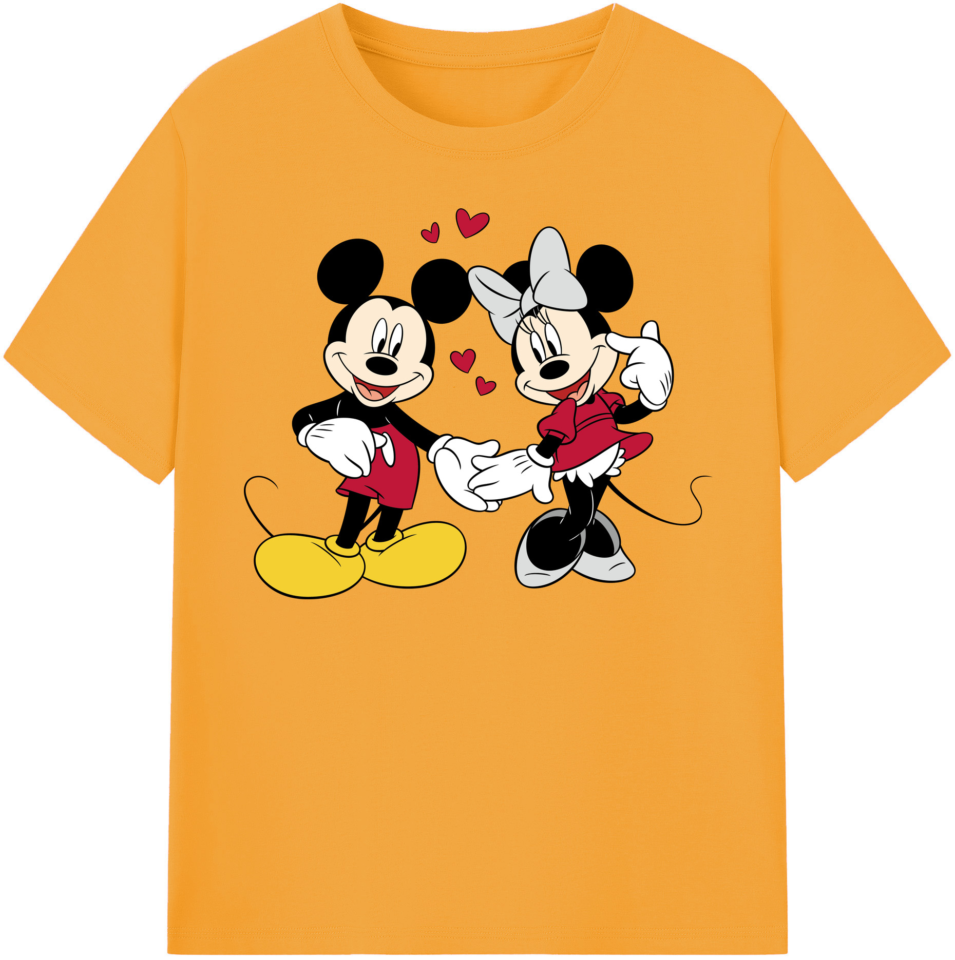（画像用） ミッキーマウス Mickey Mouse レディースカジュアルプリントTシャツ（綿100％）