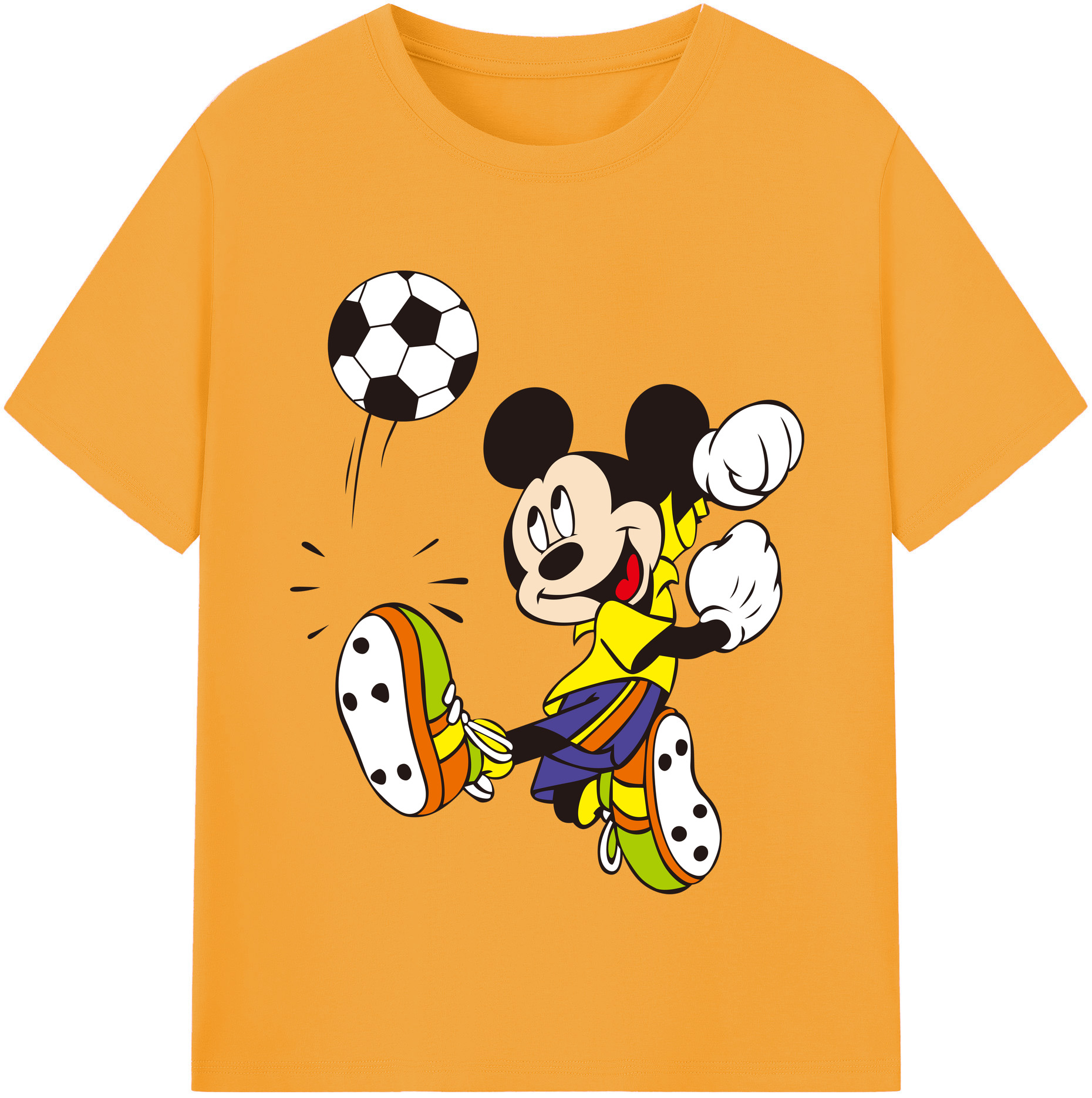 （画像用） ミッキーマウス Mickey Mouse レディースカジュアルプリントTシャツ（綿100％）