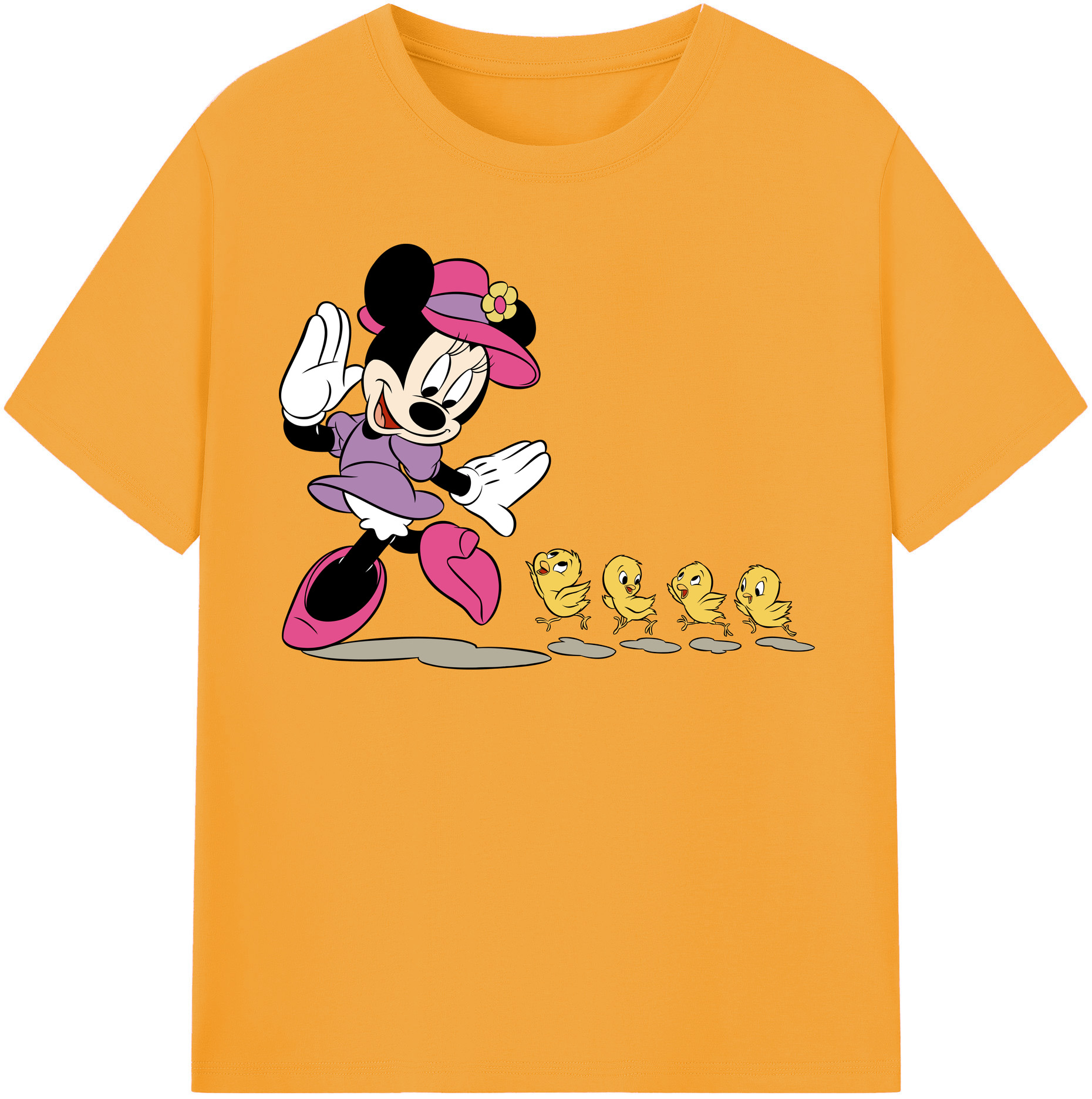 （画像用） ミッキーマウス Mickey Mouse レディースカジュアルプリントTシャツ（綿100％）