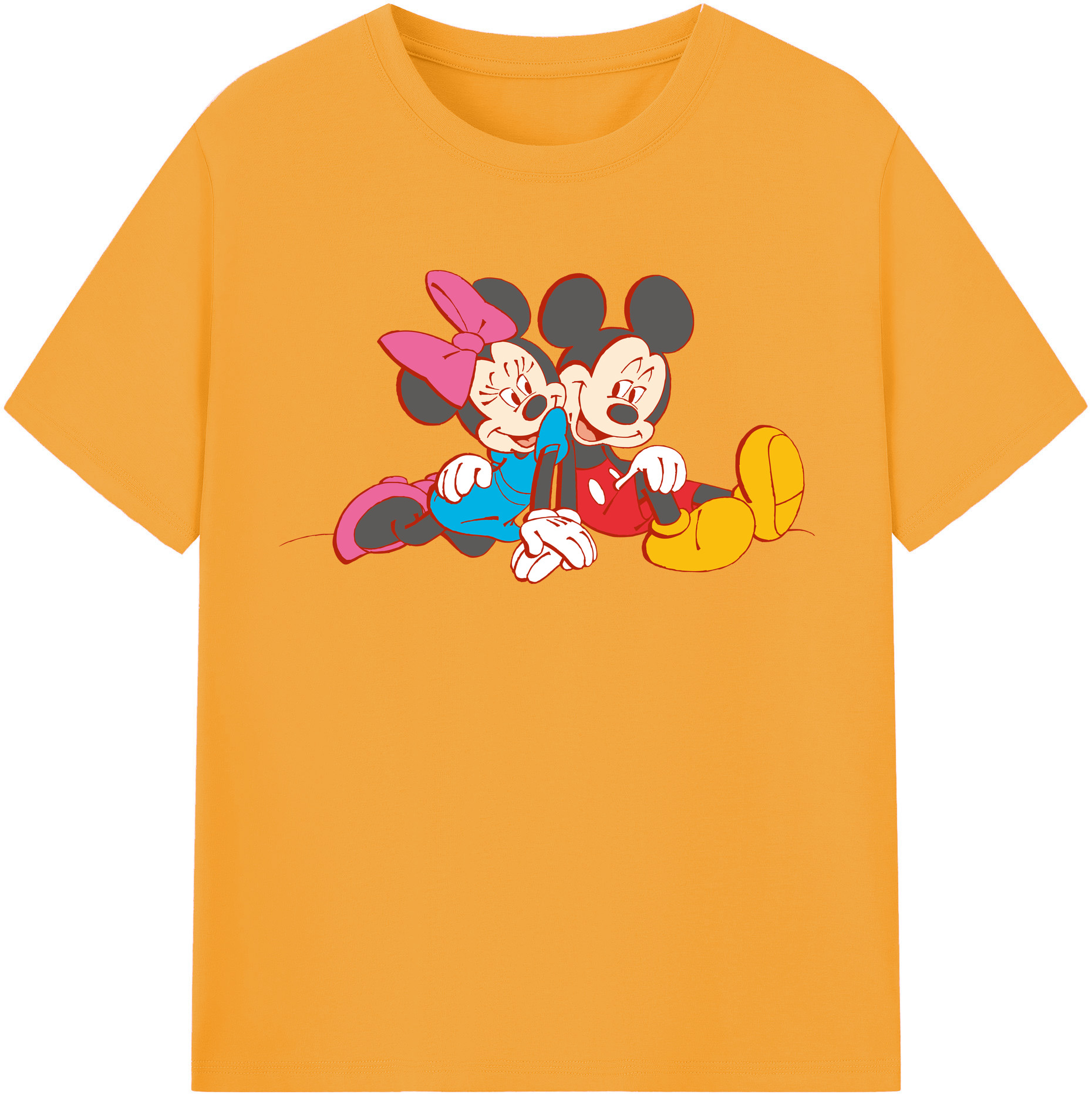 （画像用） ミッキーマウス Mickey Mouse レディースカジュアルプリントTシャツ（綿100％）