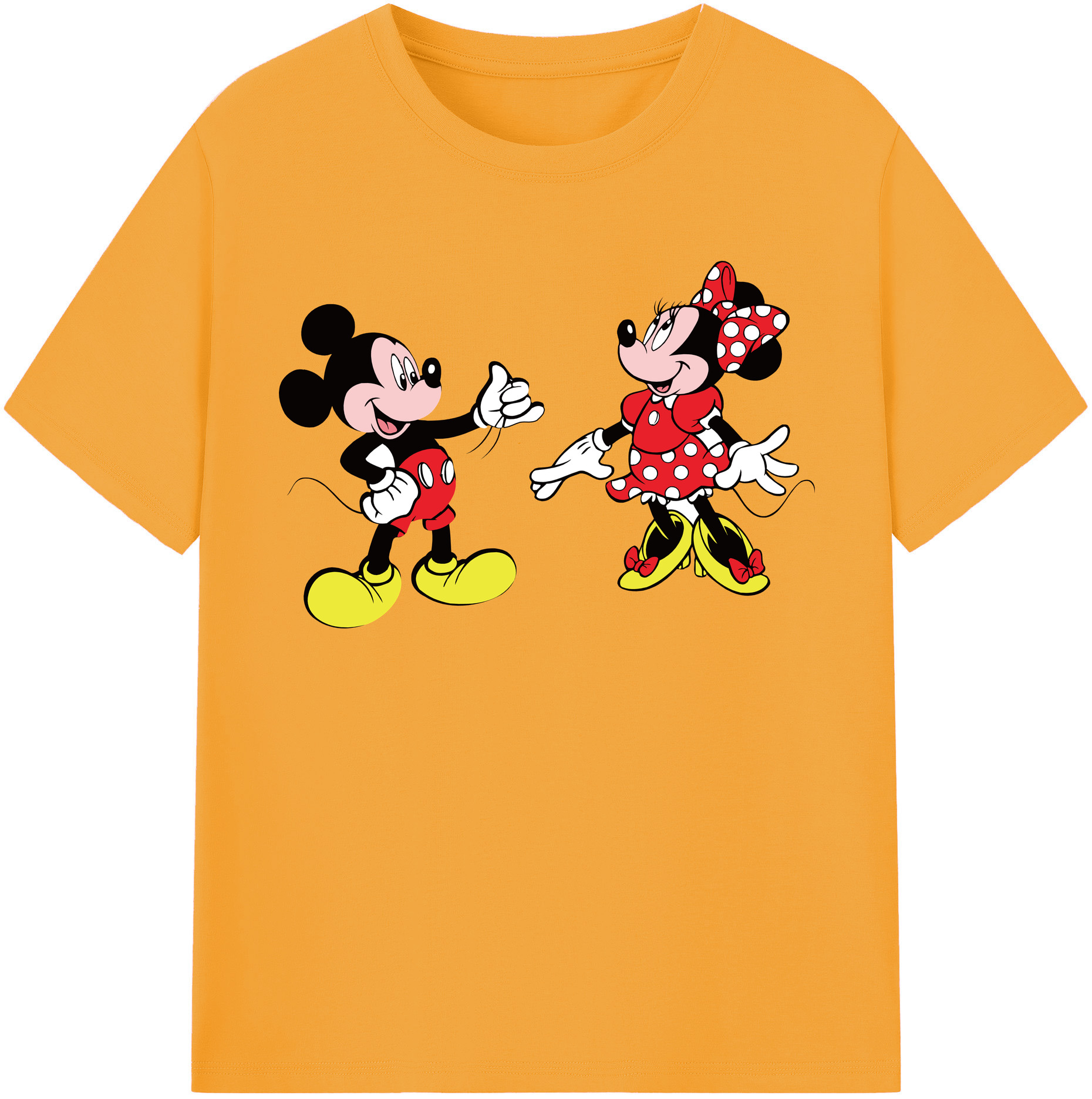 （画像用） ミッキーマウス Mickey Mouse レディースカジュアルプリントTシャツ（綿100％）