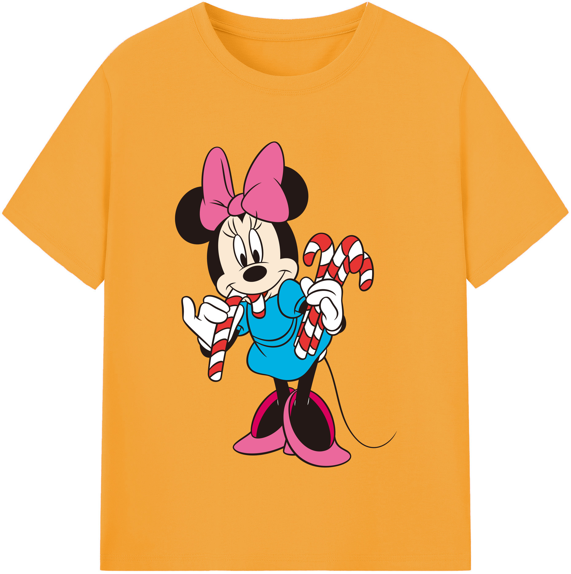 （画像用） ミッキーマウス Mickey Mouse レディースカジュアルプリントTシャツ（綿100％）