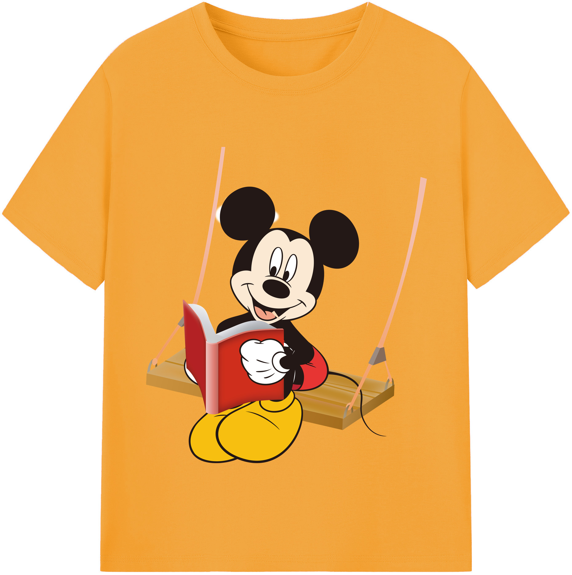 （画像用） ミッキーマウス Mickey Mouse レディースカジュアルプリントTシャツ（綿100％）