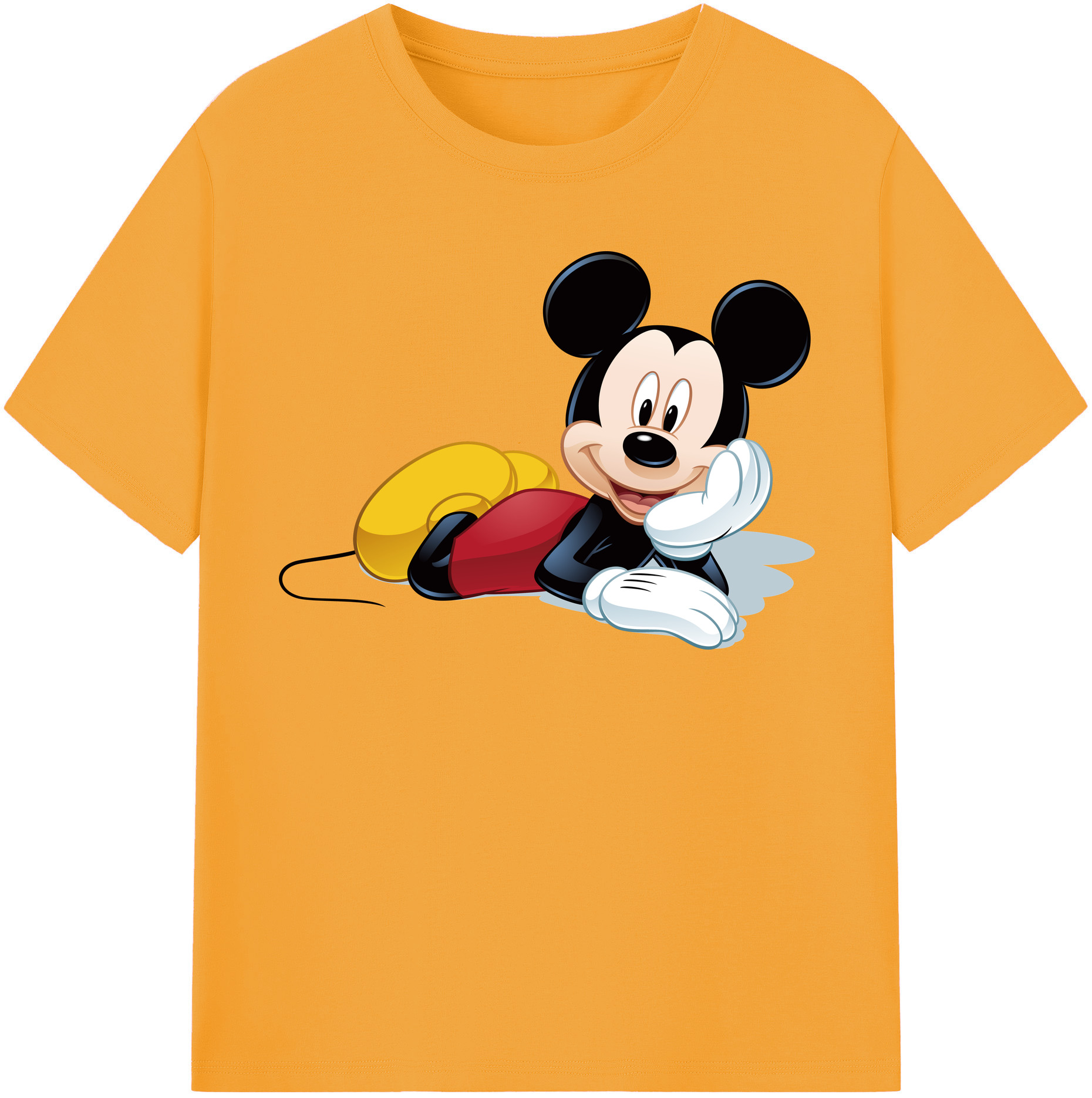 （画像用） ミッキーマウス Mickey Mouse レディースカジュアルプリントTシャツ（綿100％）