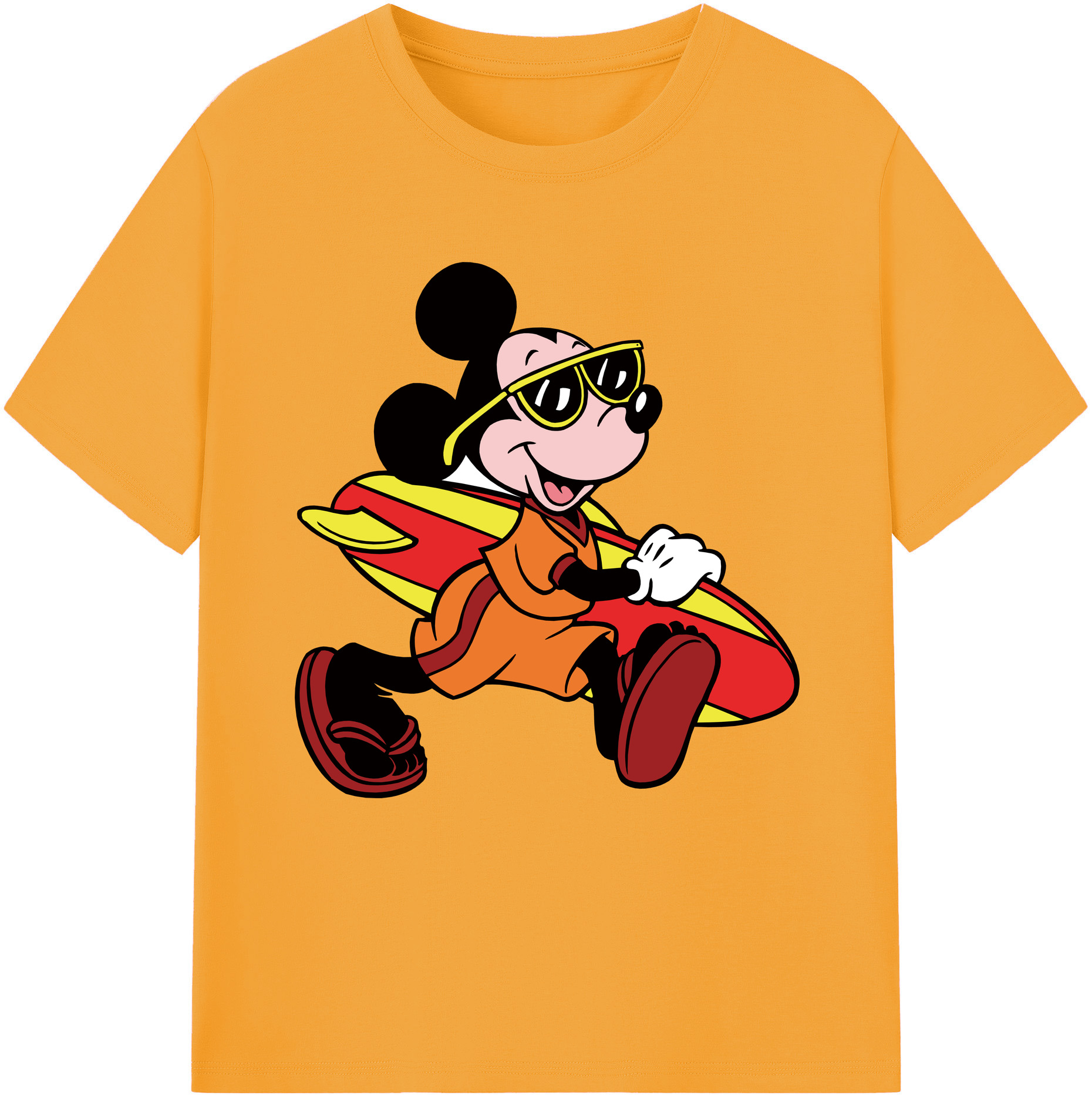 （画像用） ミッキーマウス Mickey Mouse レディースカジュアルプリントTシャツ（綿100％）