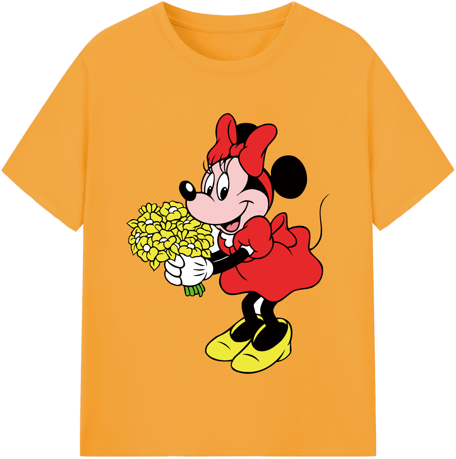 （画像用） ミッキーマウス Mickey Mouse レディースカジュアルプリントTシャツ（綿100％）