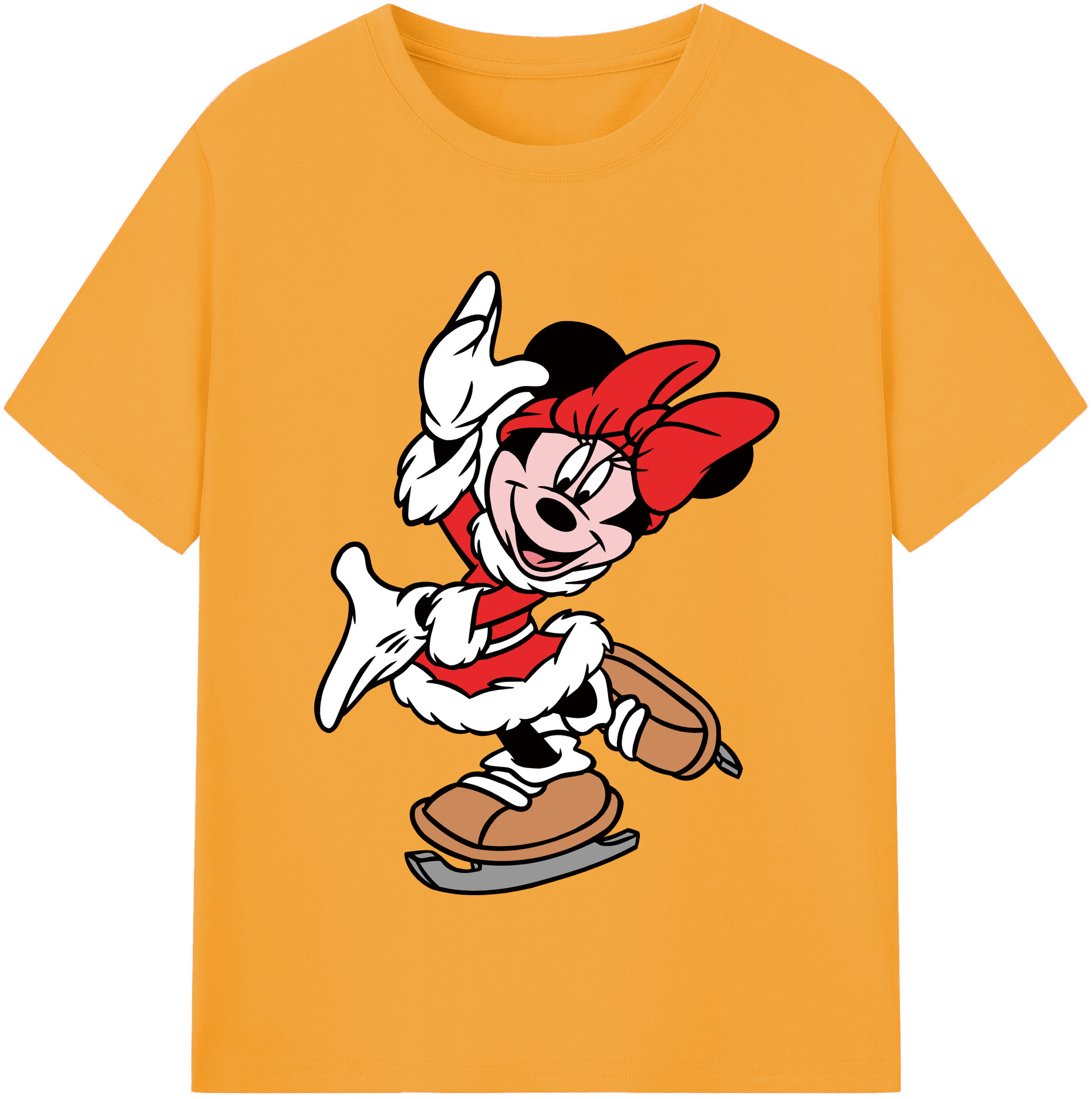（画像用） ミッキーマウス Mickey Mouse レディースカジュアルプリントTシャツ（綿100％）