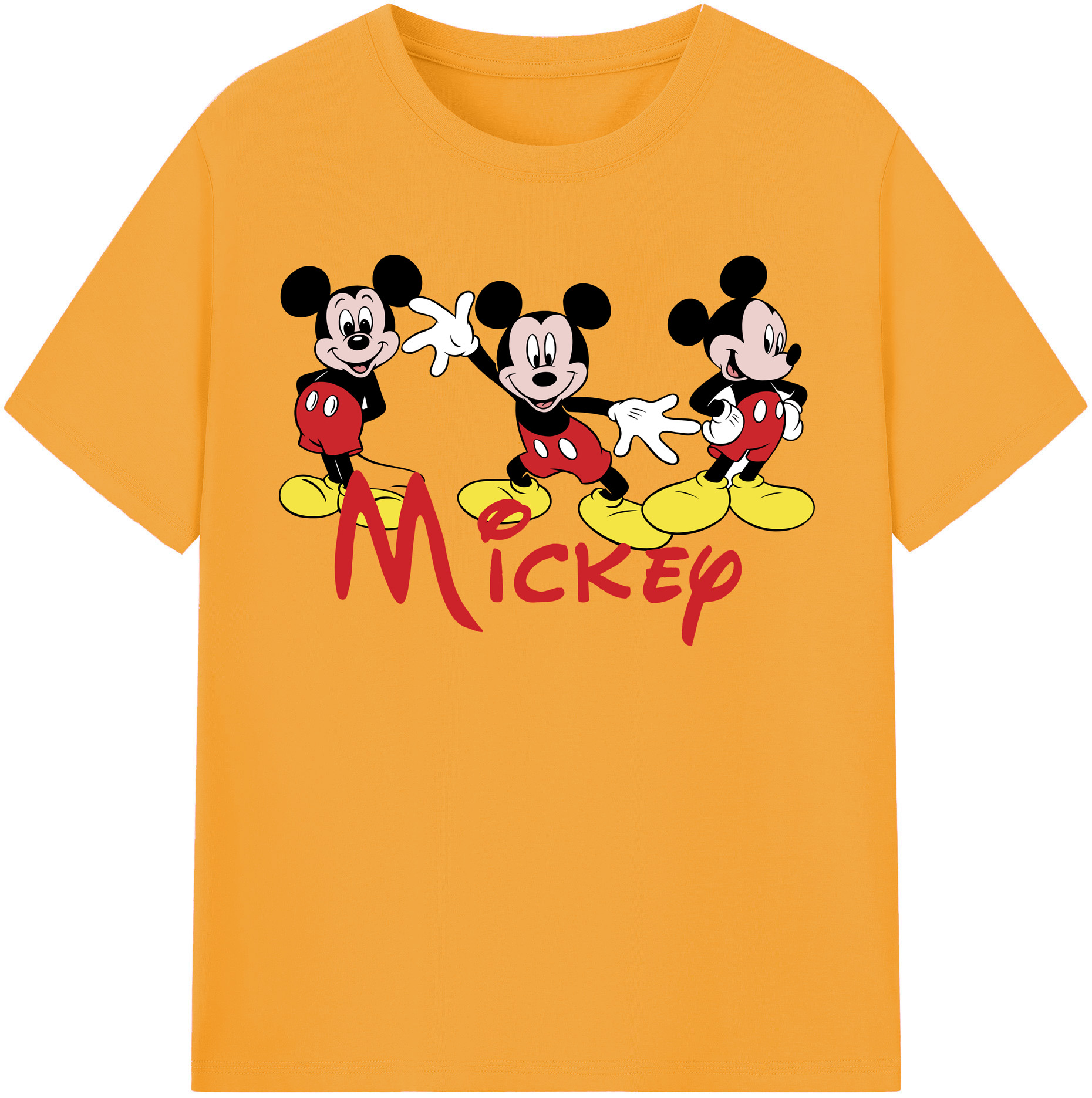 （画像用） ミッキーマウス Mickey Mouse レディースカジュアルプリントTシャツ（綿100％）