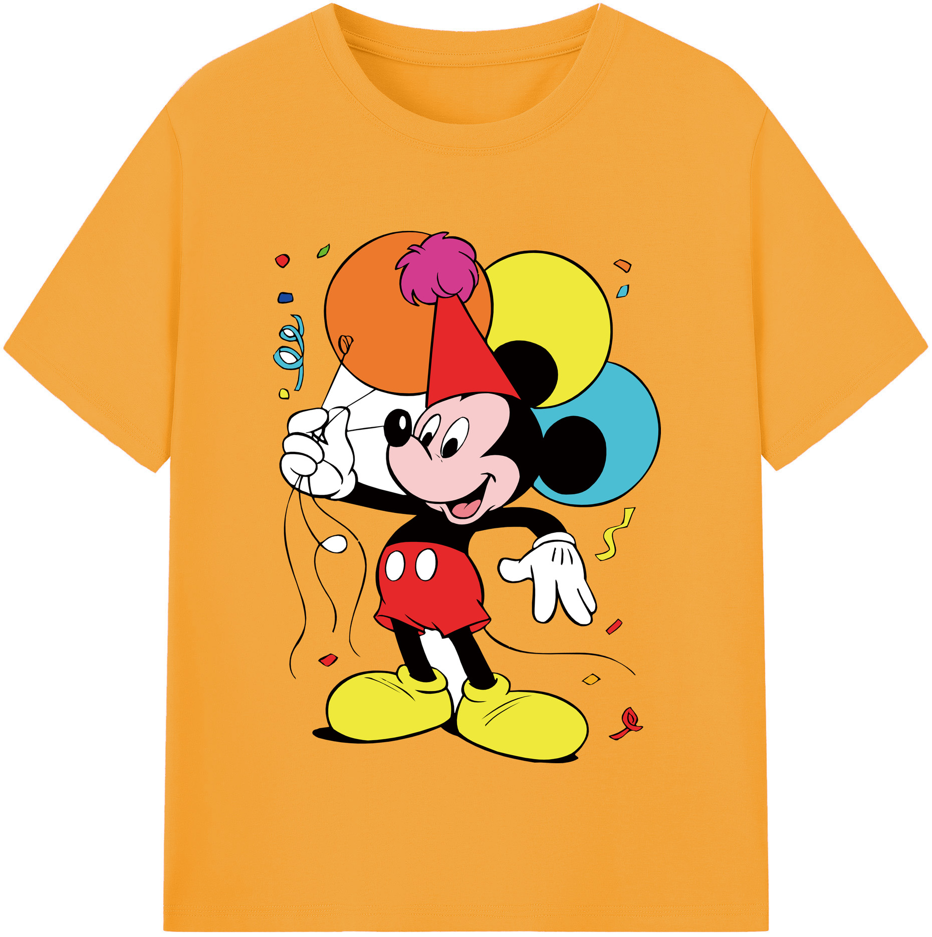 （画像用） ミッキーマウス Mickey Mouse レディースカジュアルプリントTシャツ（綿100％）