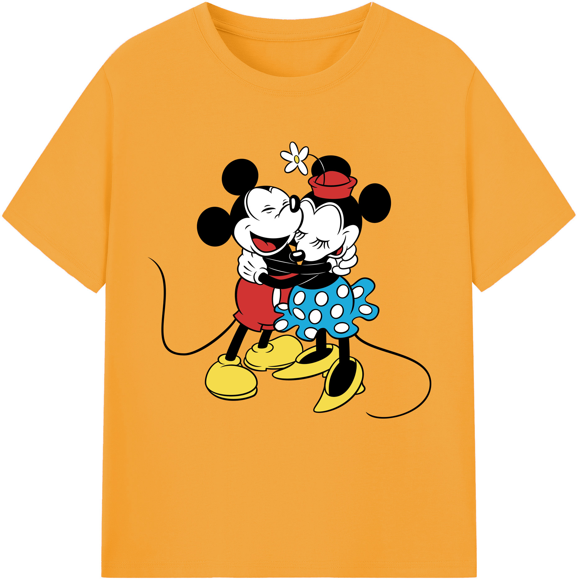 （画像用） ミッキーマウス Mickey Mouse レディースカジュアルプリントTシャツ（綿100％）