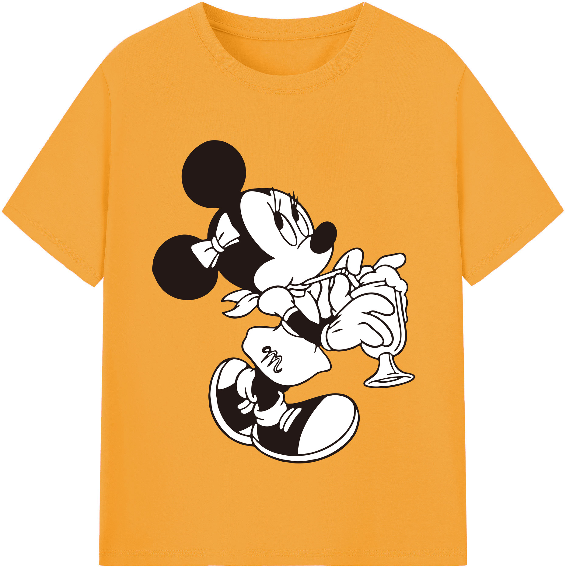 （画像用） ミッキーマウス Mickey Mouse レディースカジュアルプリントTシャツ（綿100％）