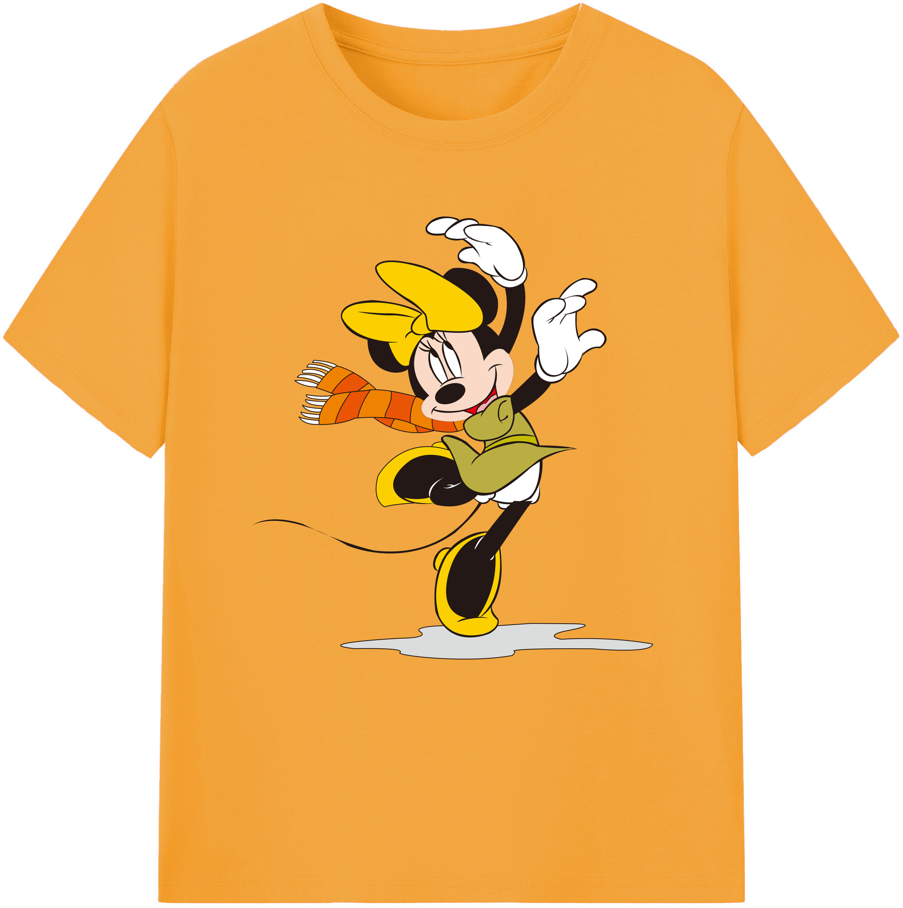 （画像用） ミッキーマウス Mickey Mouse レディースカジュアルプリントTシャツ（綿100％）