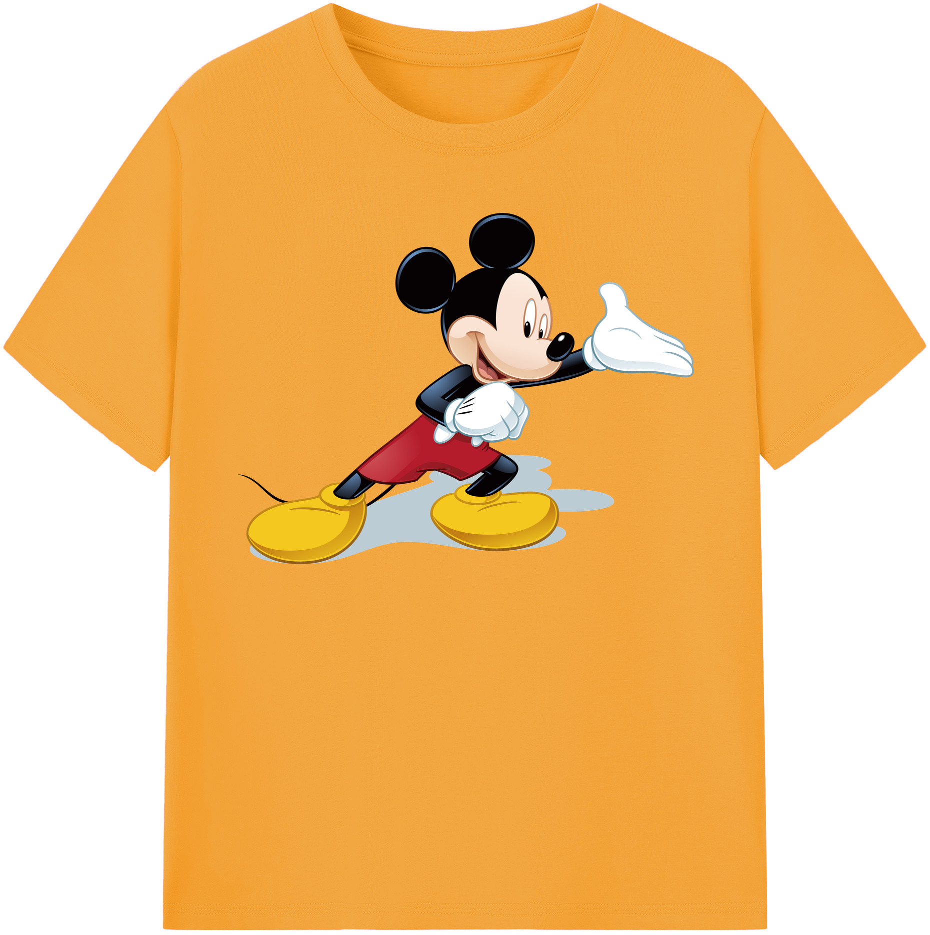 （画像用） ミッキーマウス Mickey Mouse レディースカジュアルプリントTシャツ（綿100％）