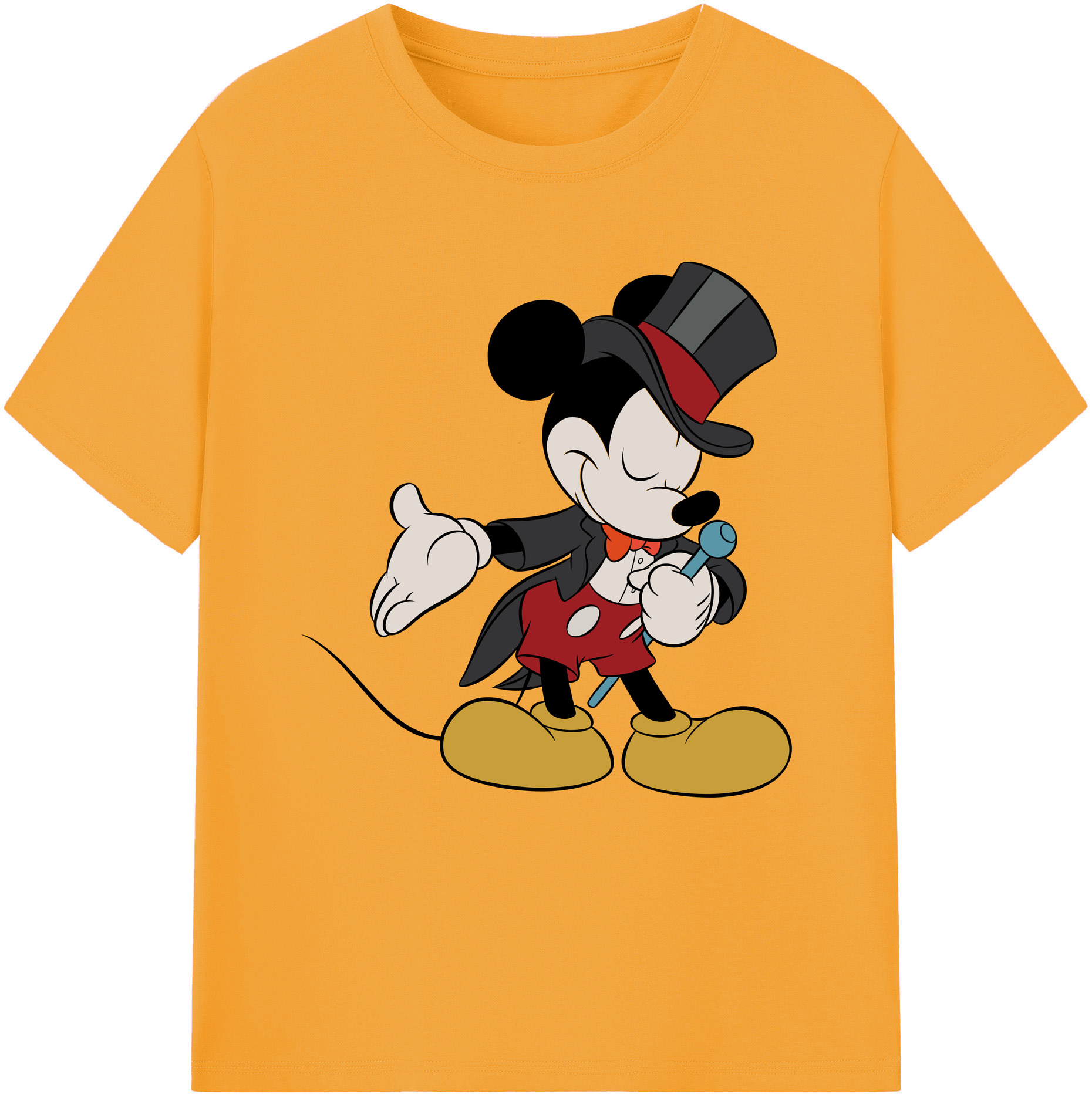 （画像用） ミッキーマウス Mickey Mouse レディースカジュアルプリントTシャツ（綿100％）