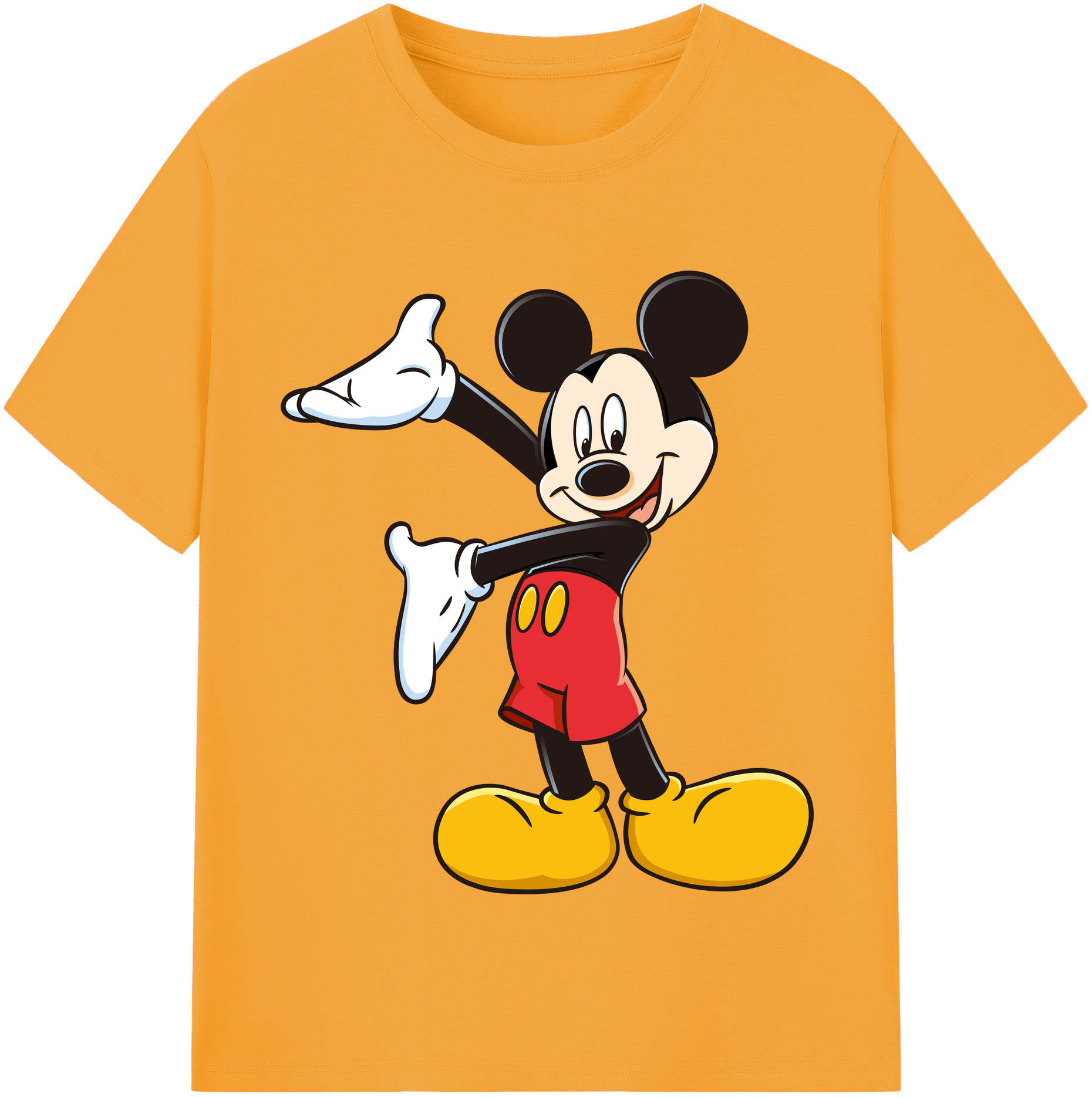 （画像用） ミッキーマウス Mickey Mouse レディースカジュアルプリントTシャツ（綿100％）