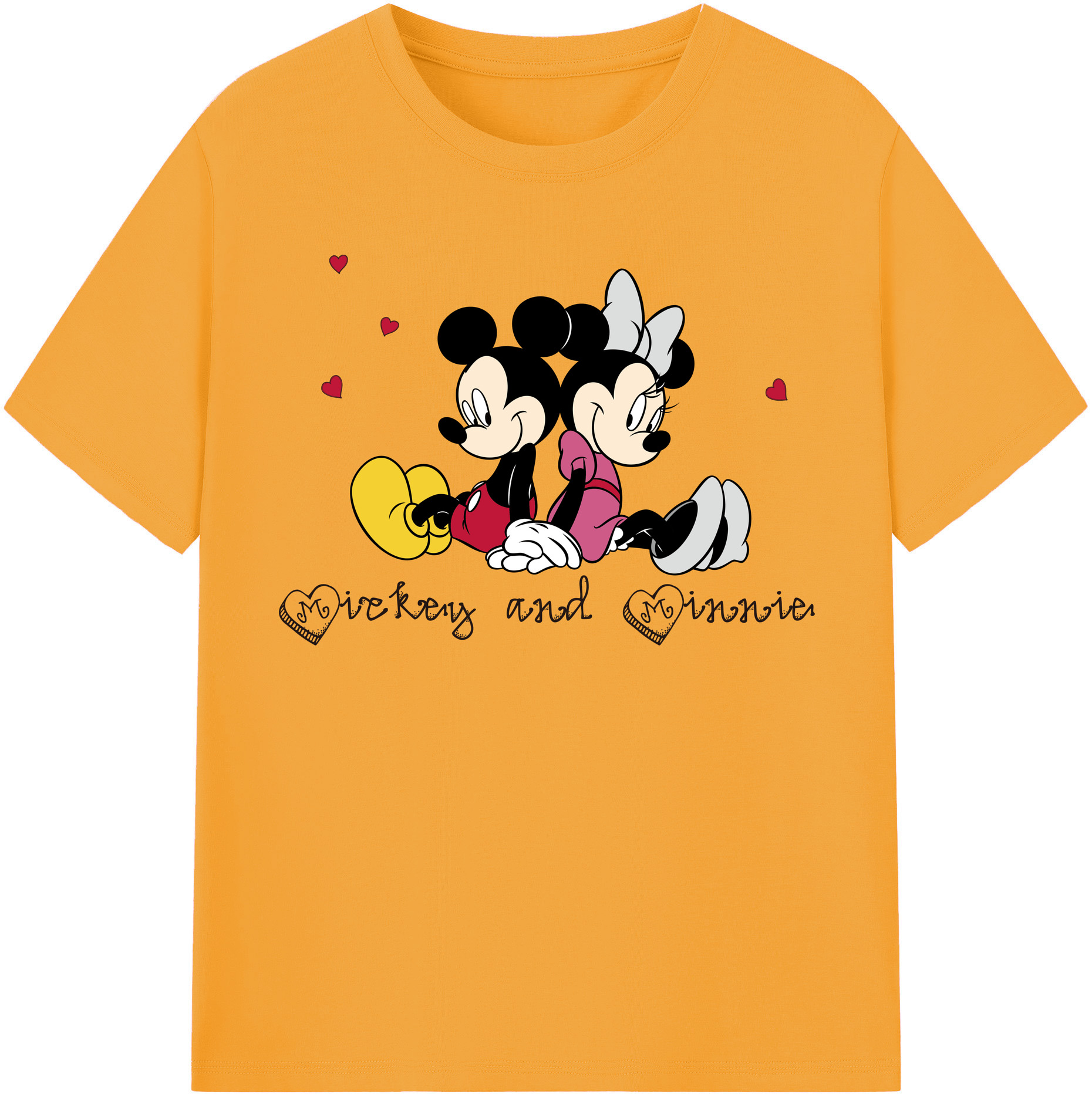 （画像用） ミッキーマウス Mickey Mouse レディースカジュアルプリントTシャツ（綿100％）