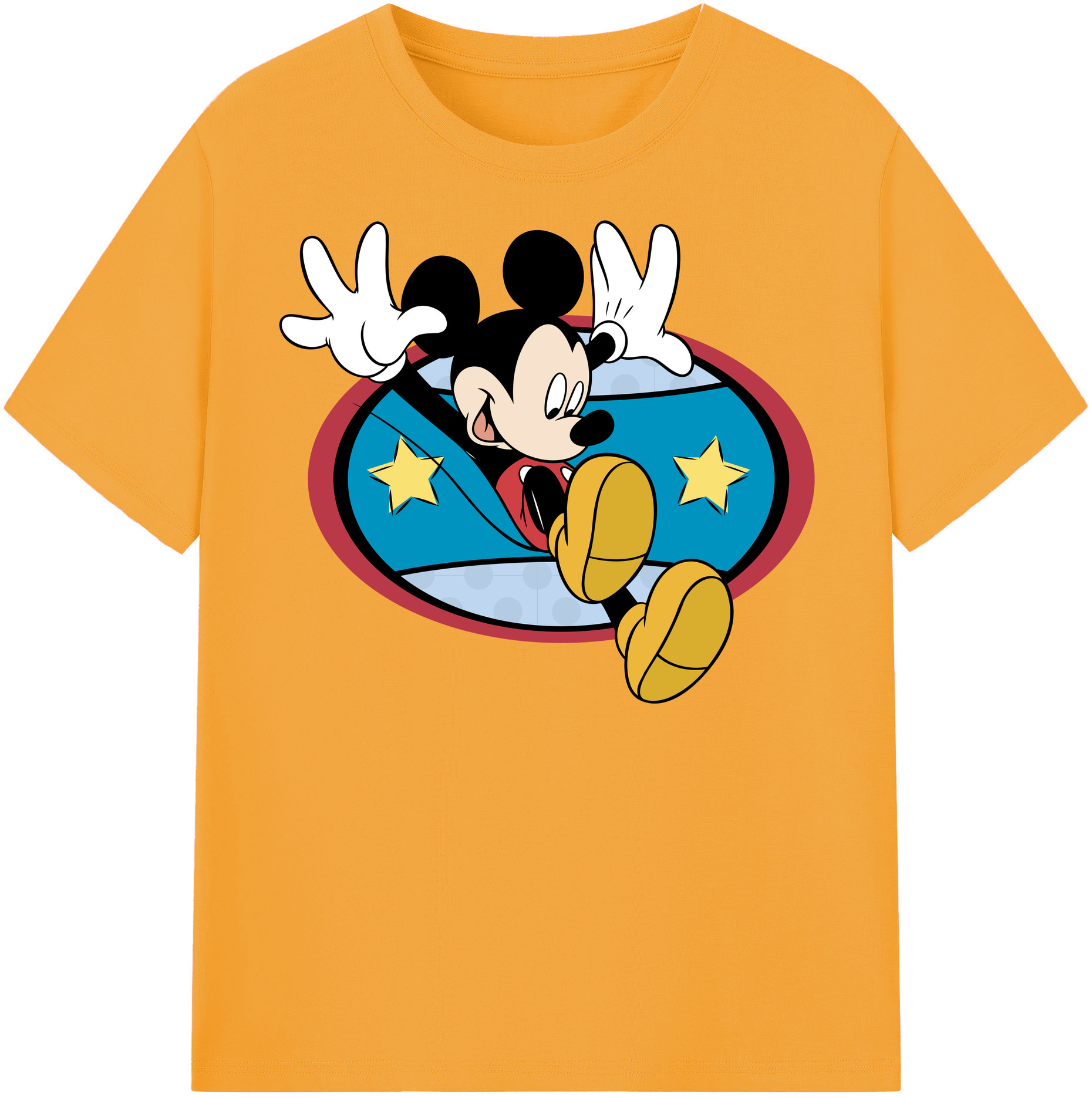 （画像用） ミッキーマウス Mickey Mouse レディースカジュアルプリントTシャツ（綿100％）