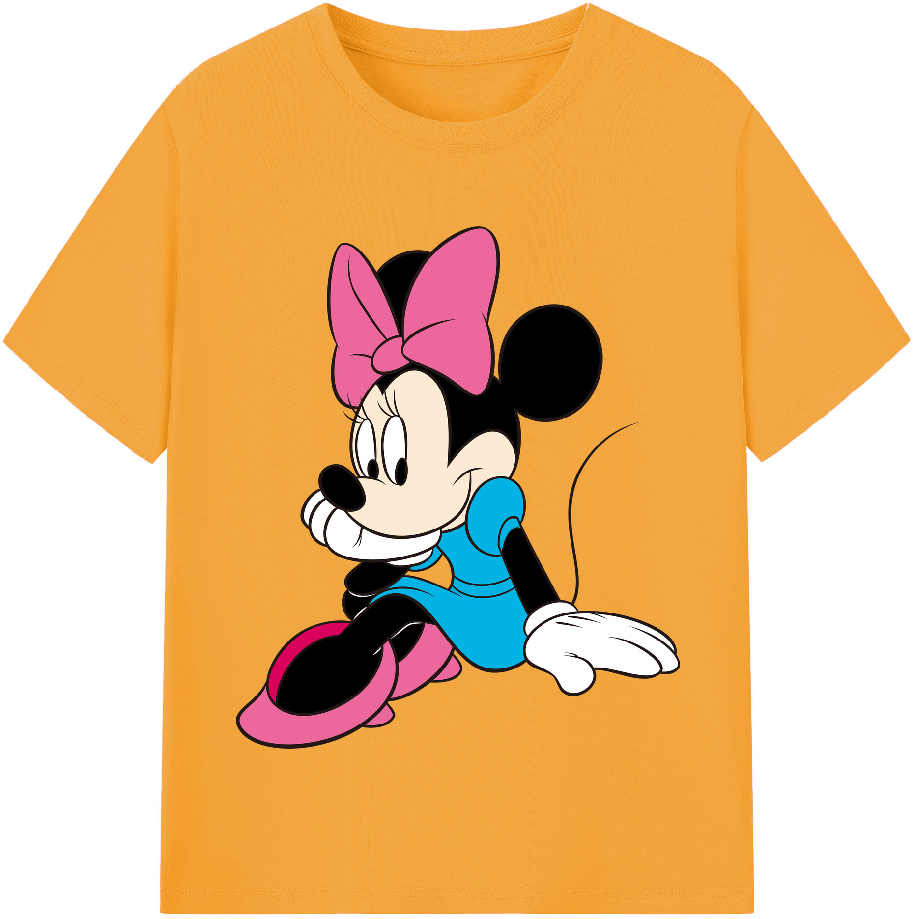 （画像用） ミッキーマウス Mickey Mouse レディースカジュアルプリントTシャツ（綿100％）
