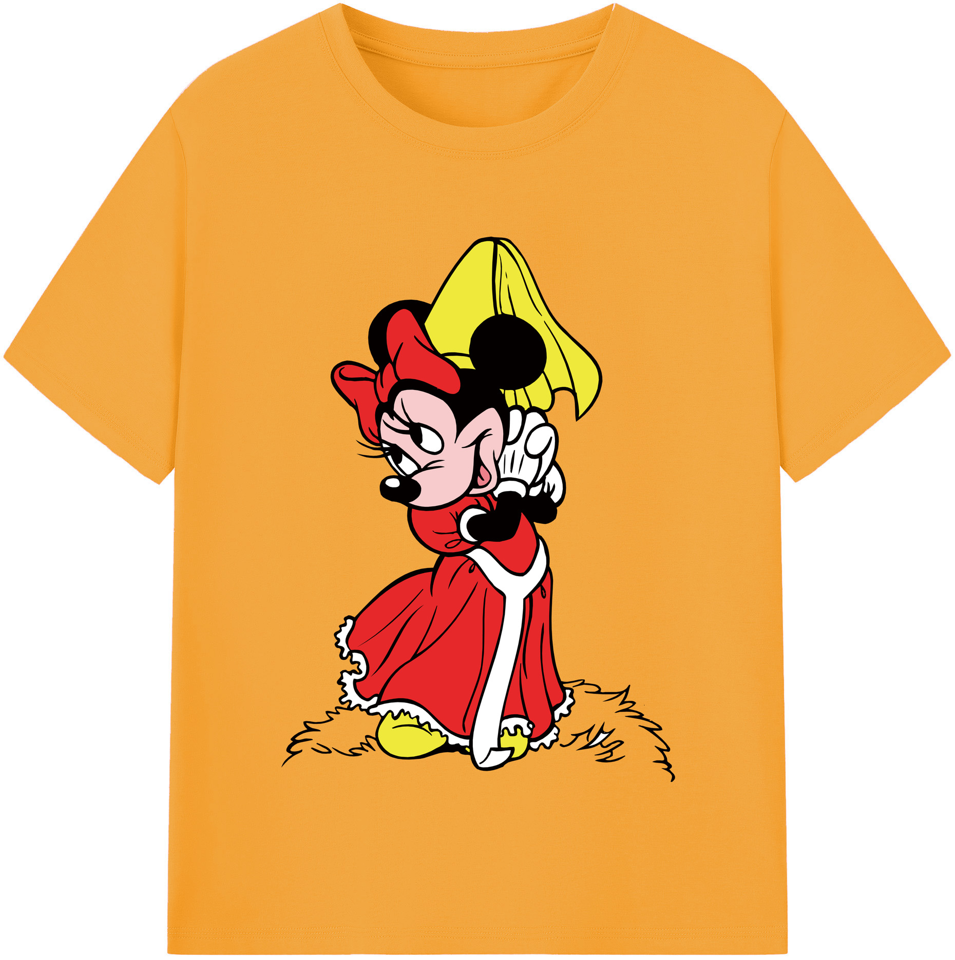 （画像用） ミッキーマウス Mickey Mouse レディースカジュアルプリントTシャツ（綿100％）