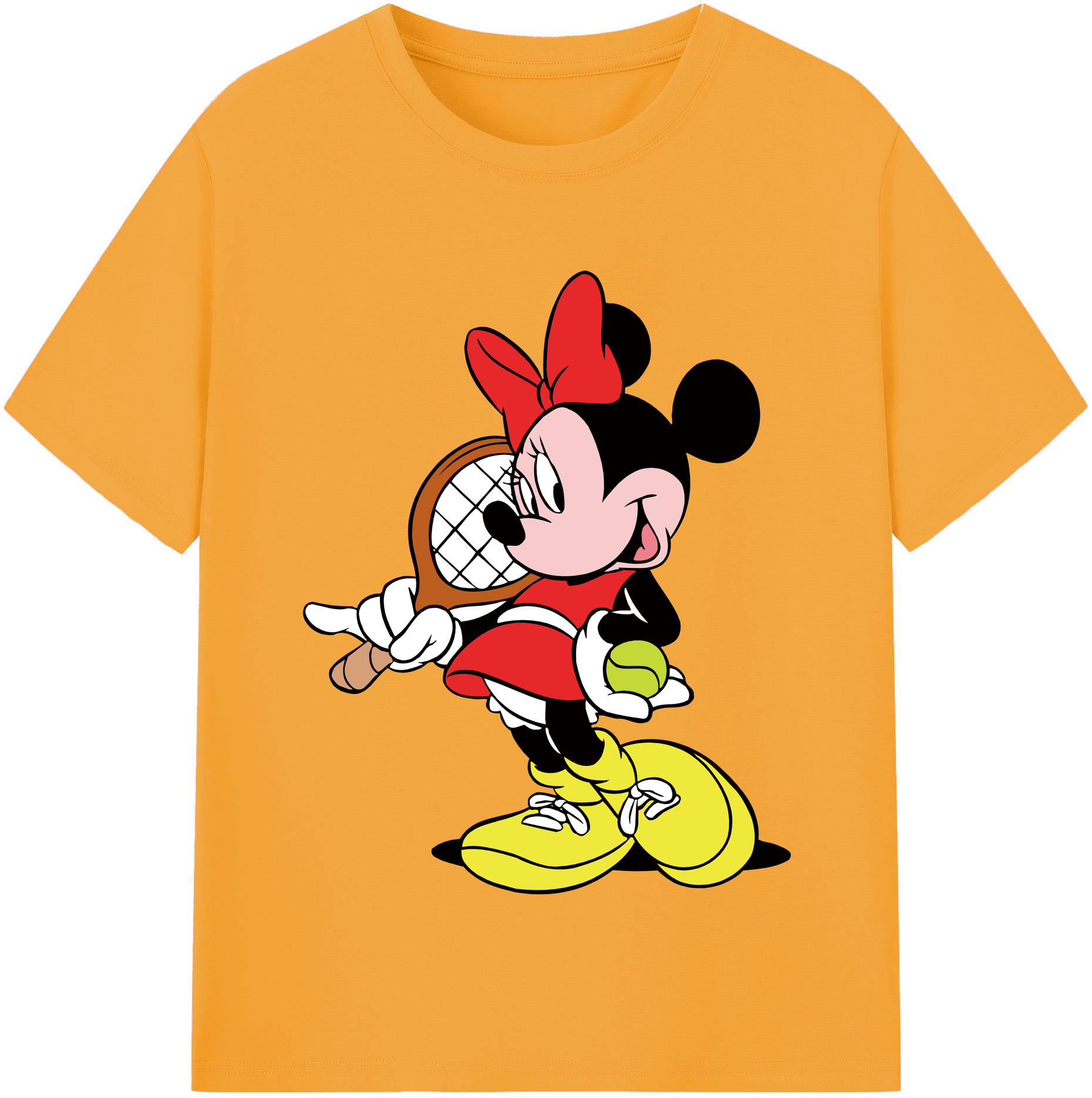 （画像用） ミッキーマウス Mickey Mouse レディースカジュアルプリントTシャツ（綿100％）
