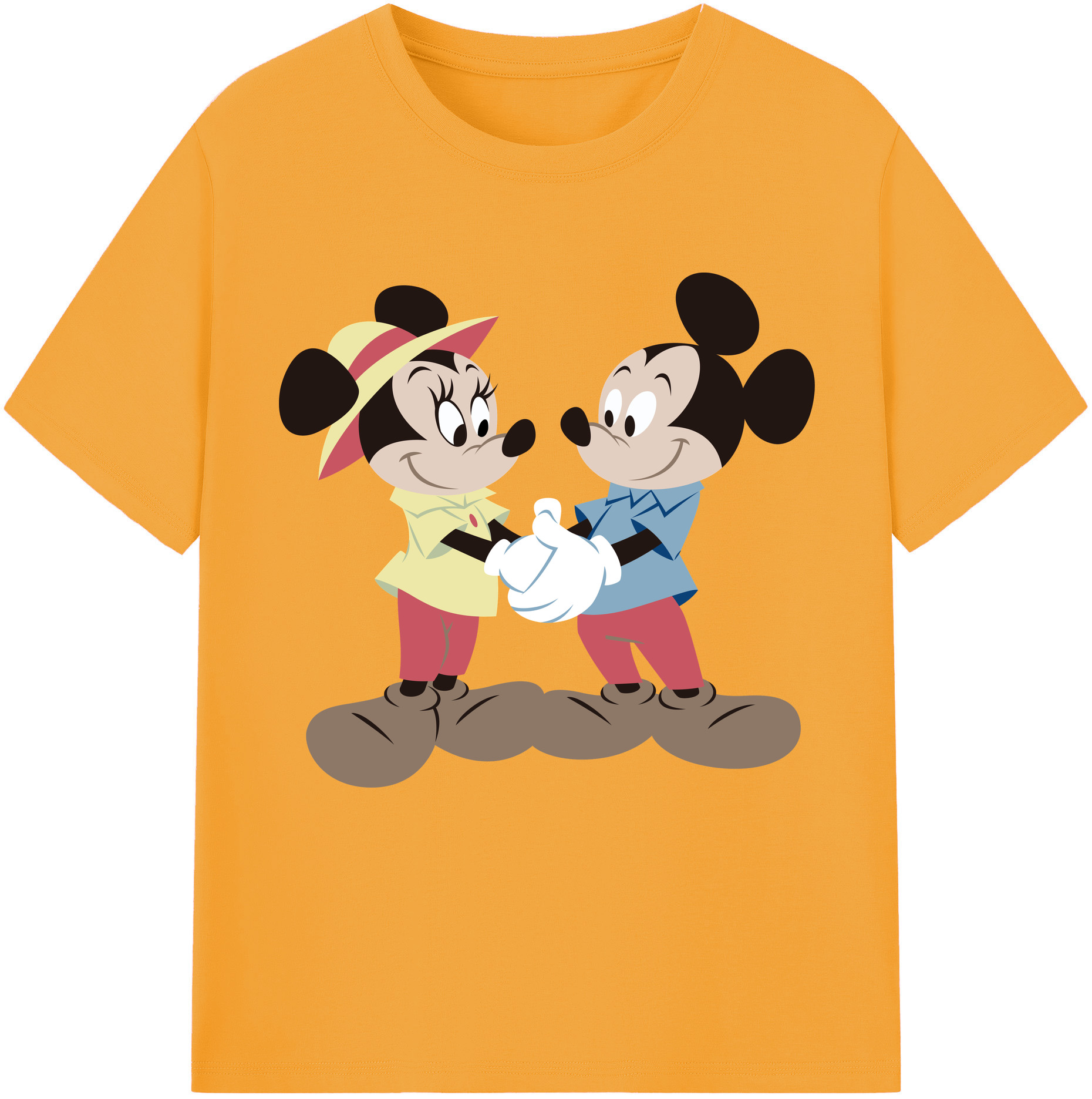 （画像用） ミッキーマウス Mickey Mouse レディースカジュアルプリントTシャツ（綿100％）