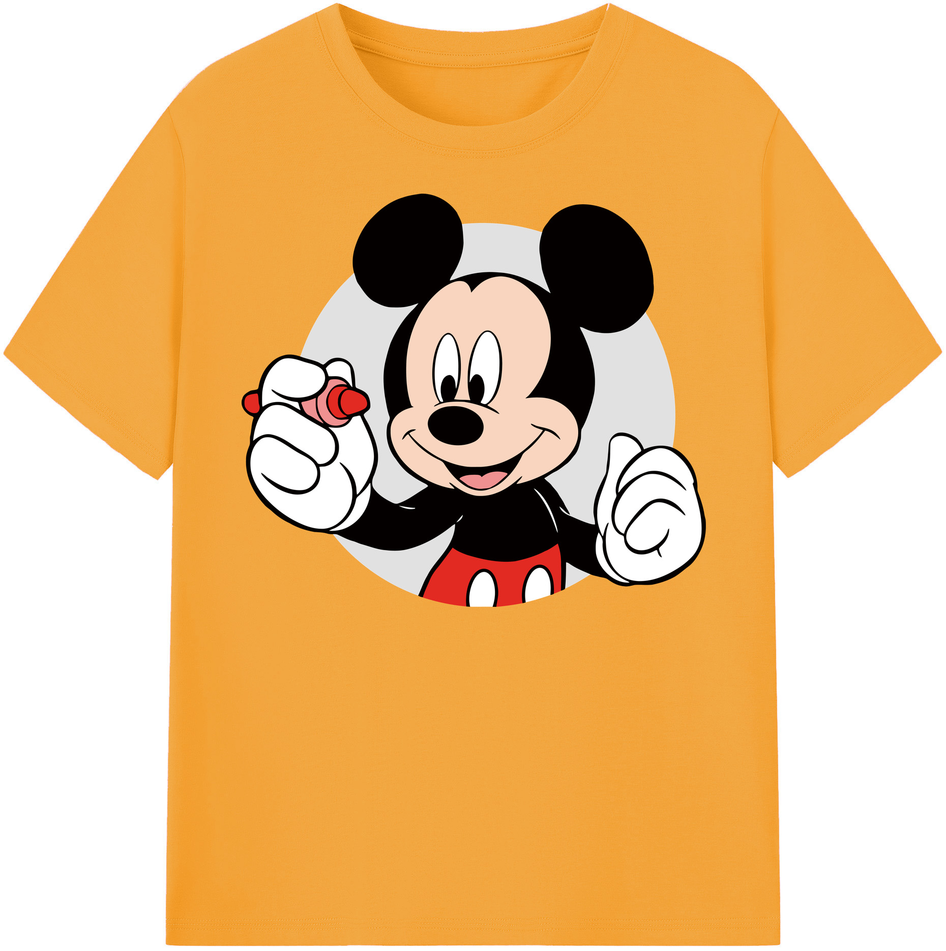 （画像用） ミッキーマウス Mickey Mouse レディースカジュアルプリントTシャツ（綿100％）