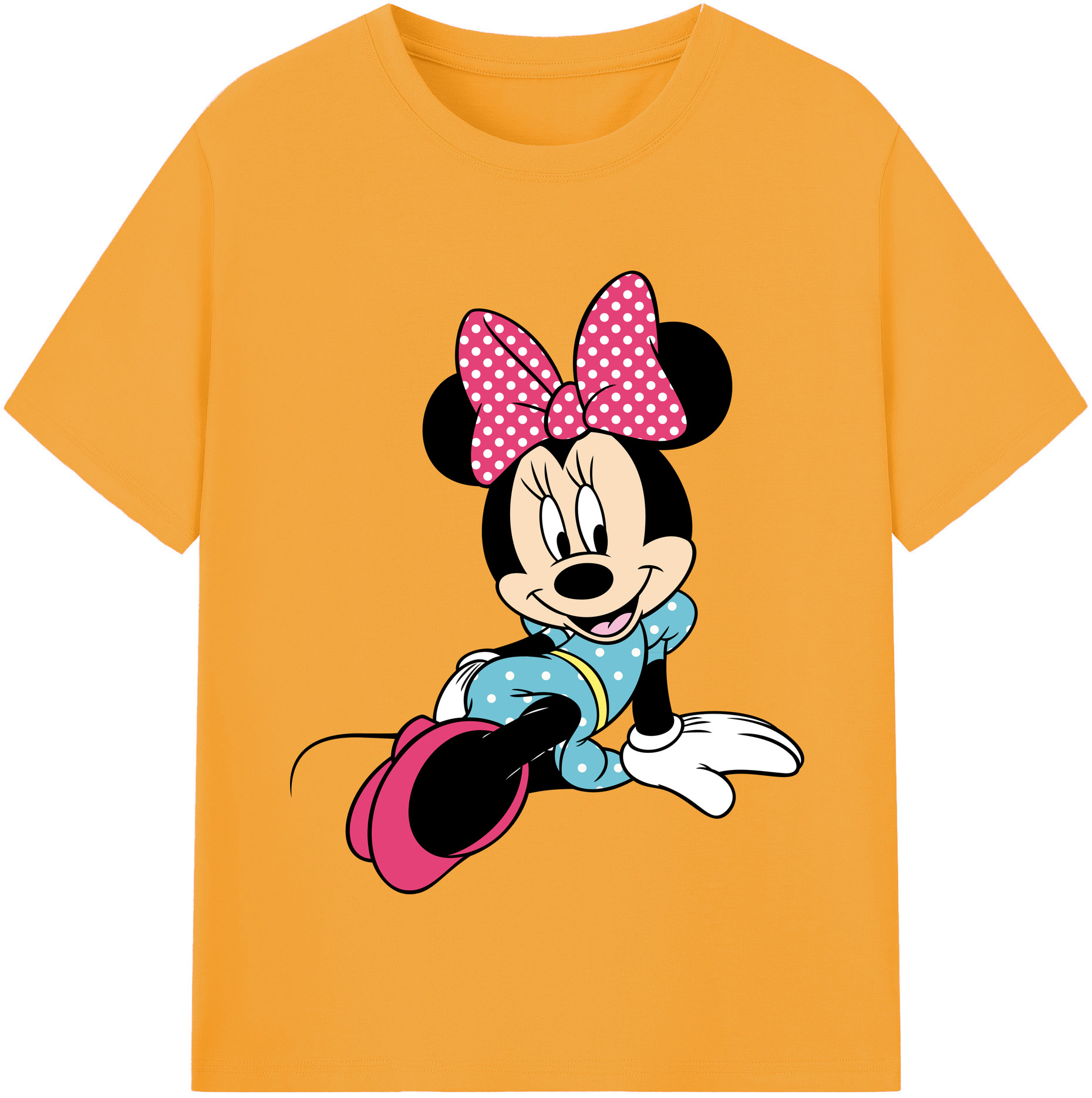 （画像用） ミッキーマウス Mickey Mouse レディースカジュアルプリントTシャツ（綿100％）