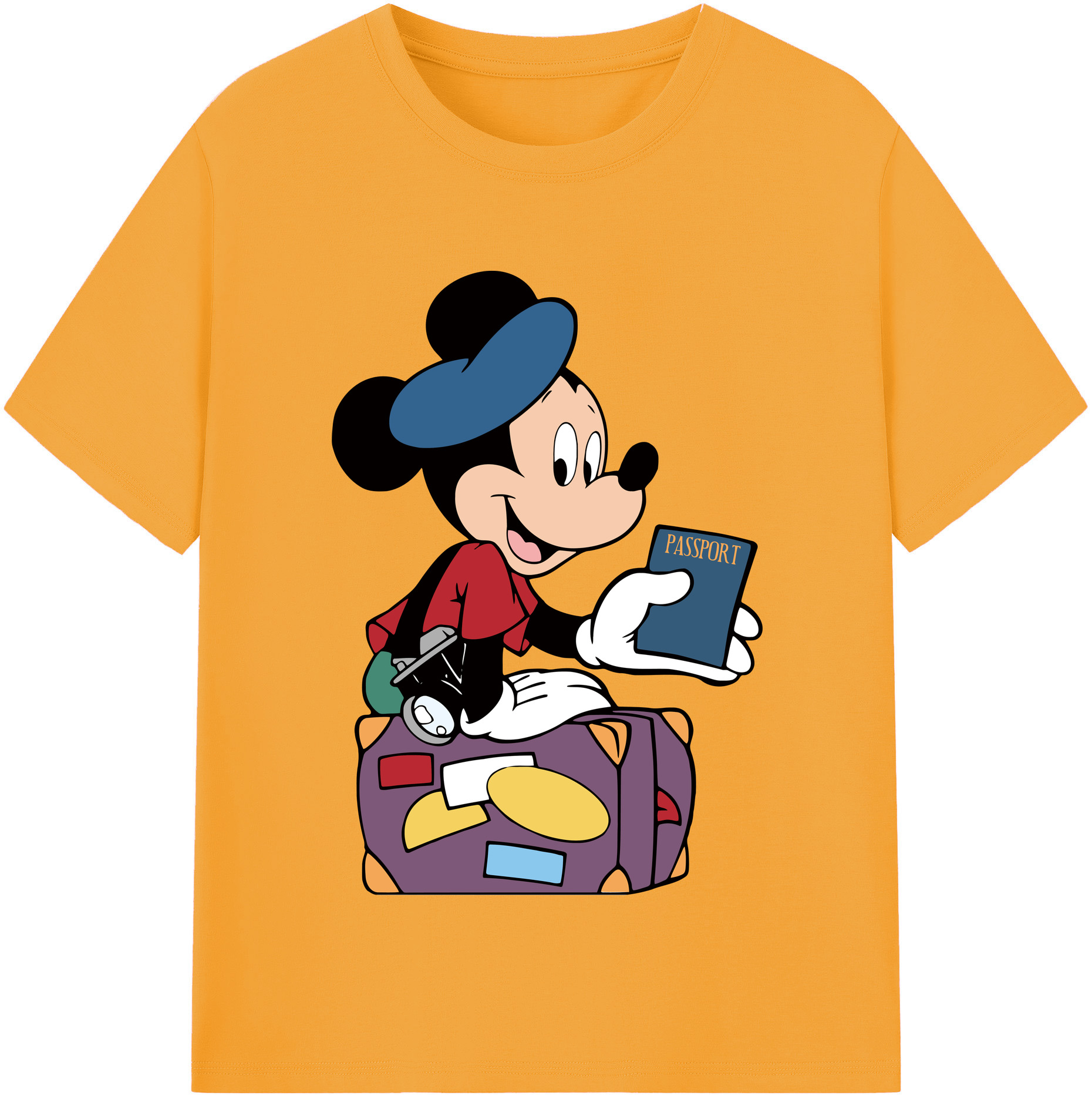 （画像用） ミッキーマウス Mickey Mouse レディースカジュアルプリントTシャツ（綿100％）