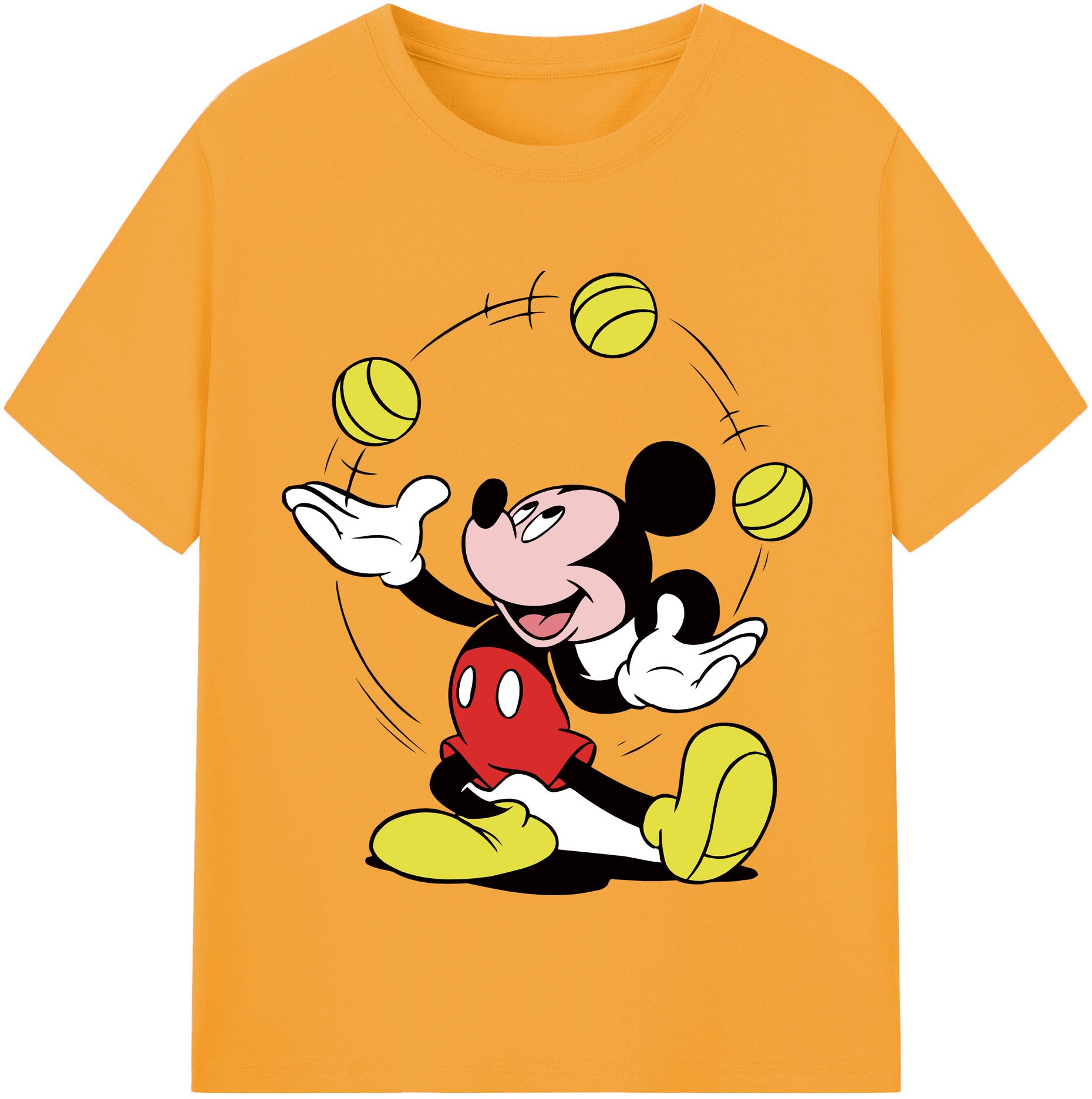 （画像用） ミッキーマウス Mickey Mouse レディースカジュアルプリントTシャツ（綿100％）