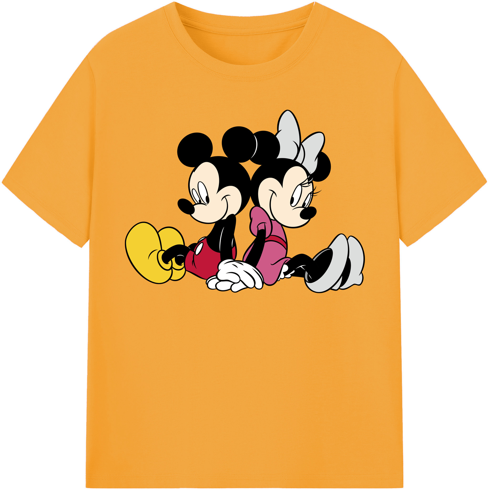 （画像用） ミッキーマウス Mickey Mouse レディースカジュアルプリントTシャツ（綿100％）