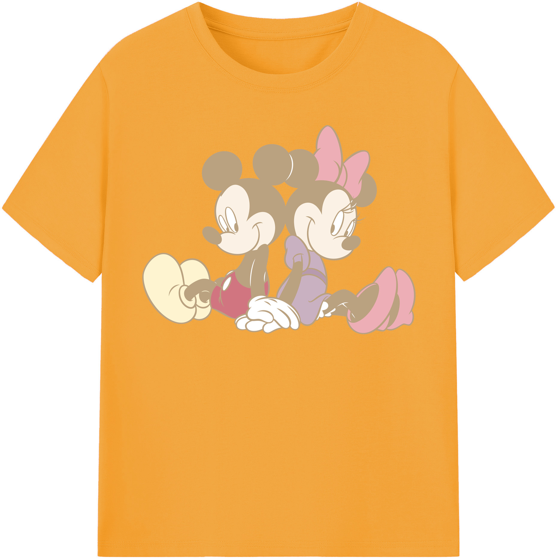 （画像用） ミッキーマウス Mickey Mouse レディースカジュアルプリントTシャツ（綿100％）