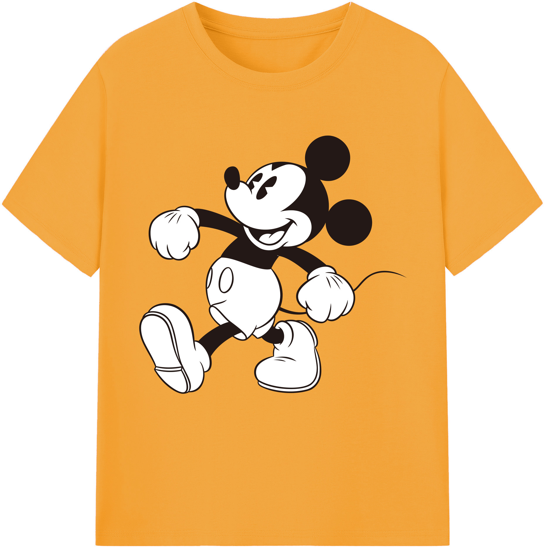 （画像用） ミッキーマウス Mickey Mouse レディースカジュアルプリントTシャツ（綿100％）
