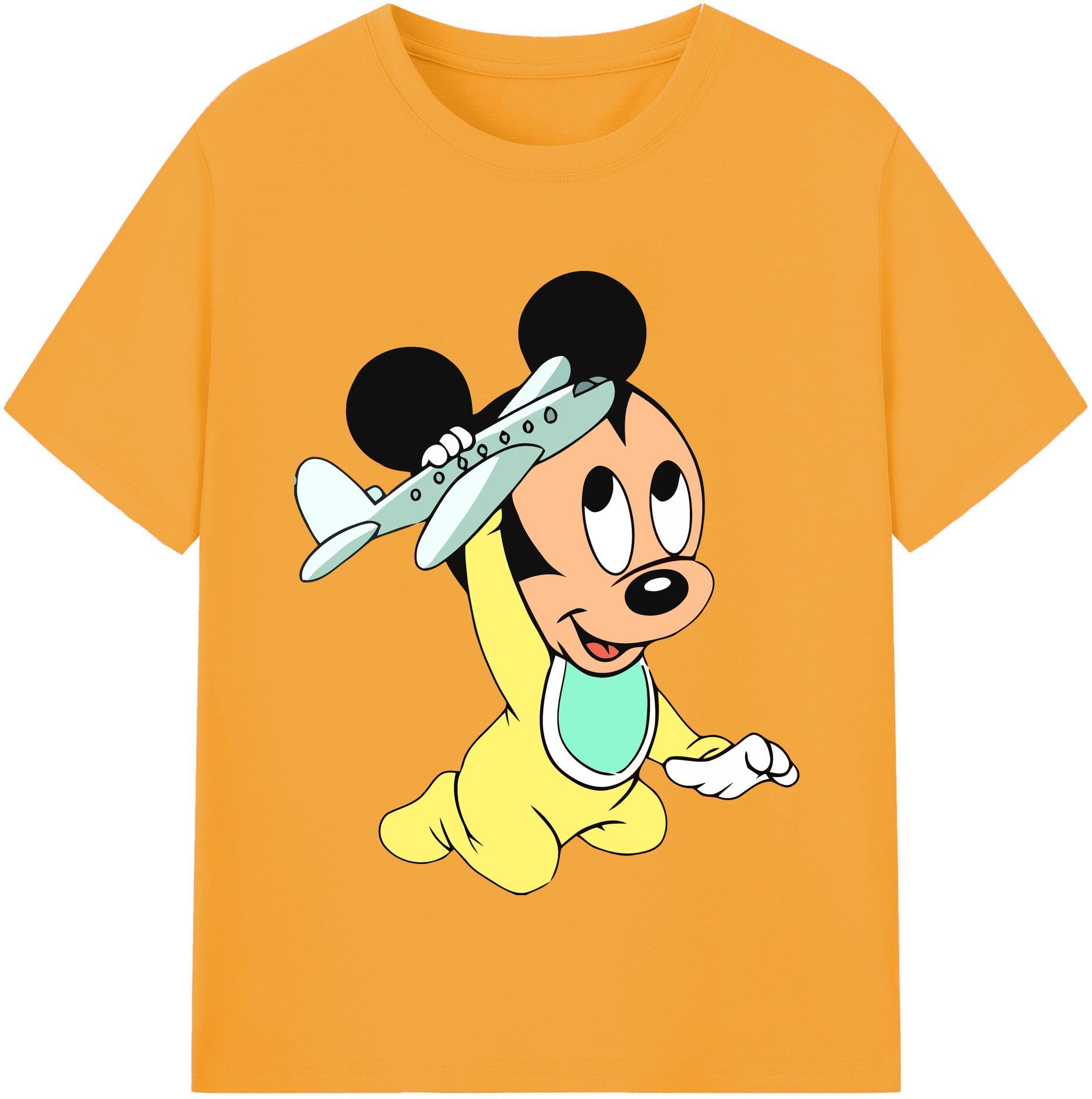 （画像用） ミッキーマウス Mickey Mouse レディースカジュアルプリントTシャツ（綿100％）