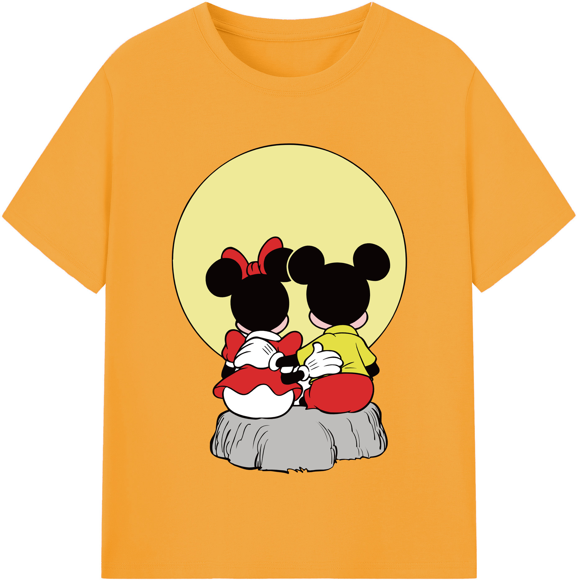 （画像用） ミッキーマウス Mickey Mouse レディースカジュアルプリントTシャツ（綿100％）